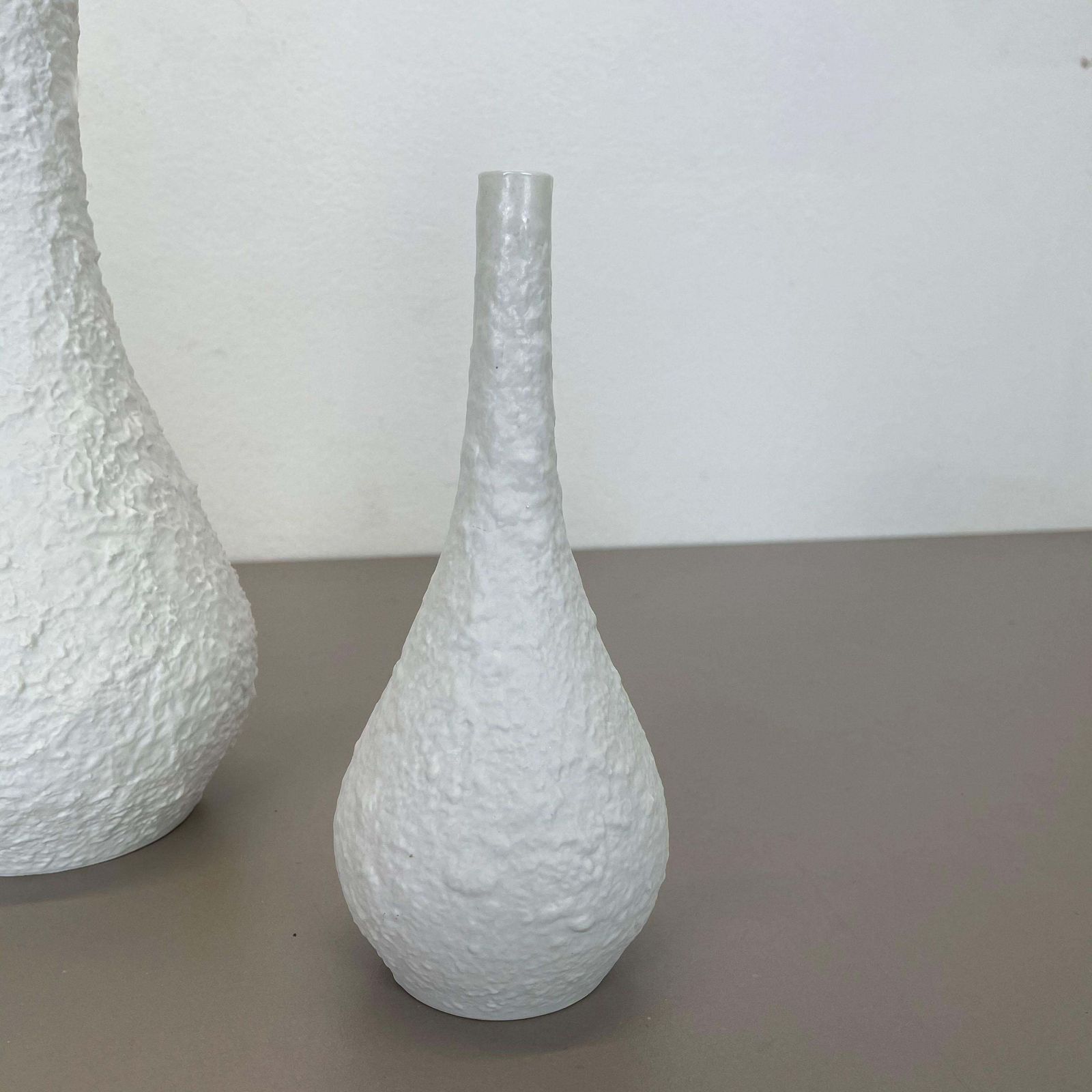Set Of 3 Op Art Biscuit Porcelain Vases By Edelstein Bavaria, Germany, 1970s photo 429.0