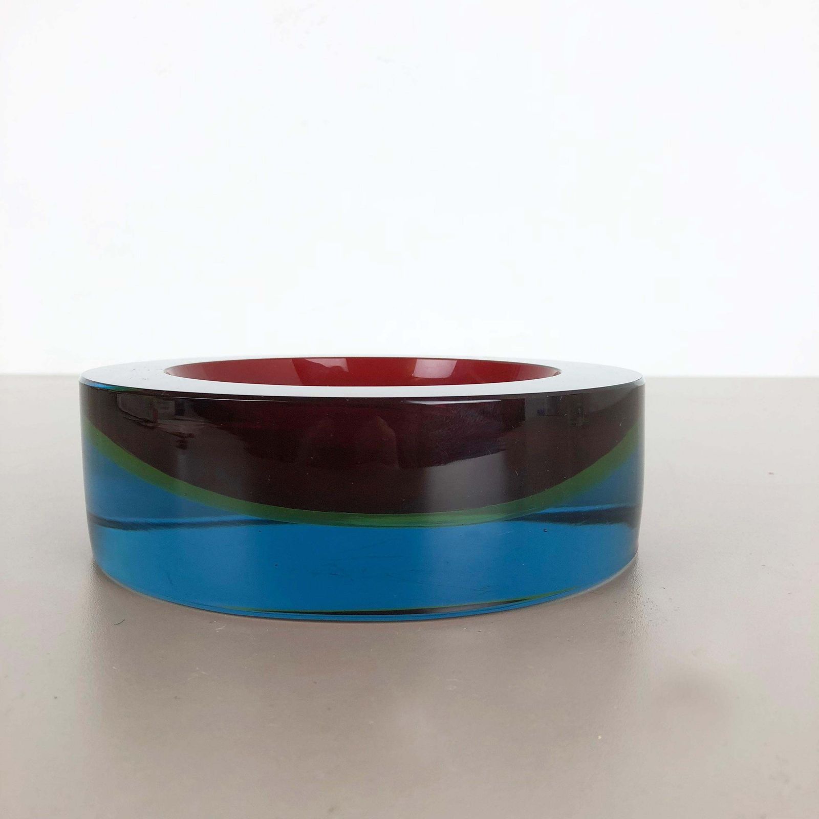 Extra Large 3,6kg Sommerso Bowl Murano Vetri Glass By Cenedese, Italy, 1970s photo furniture