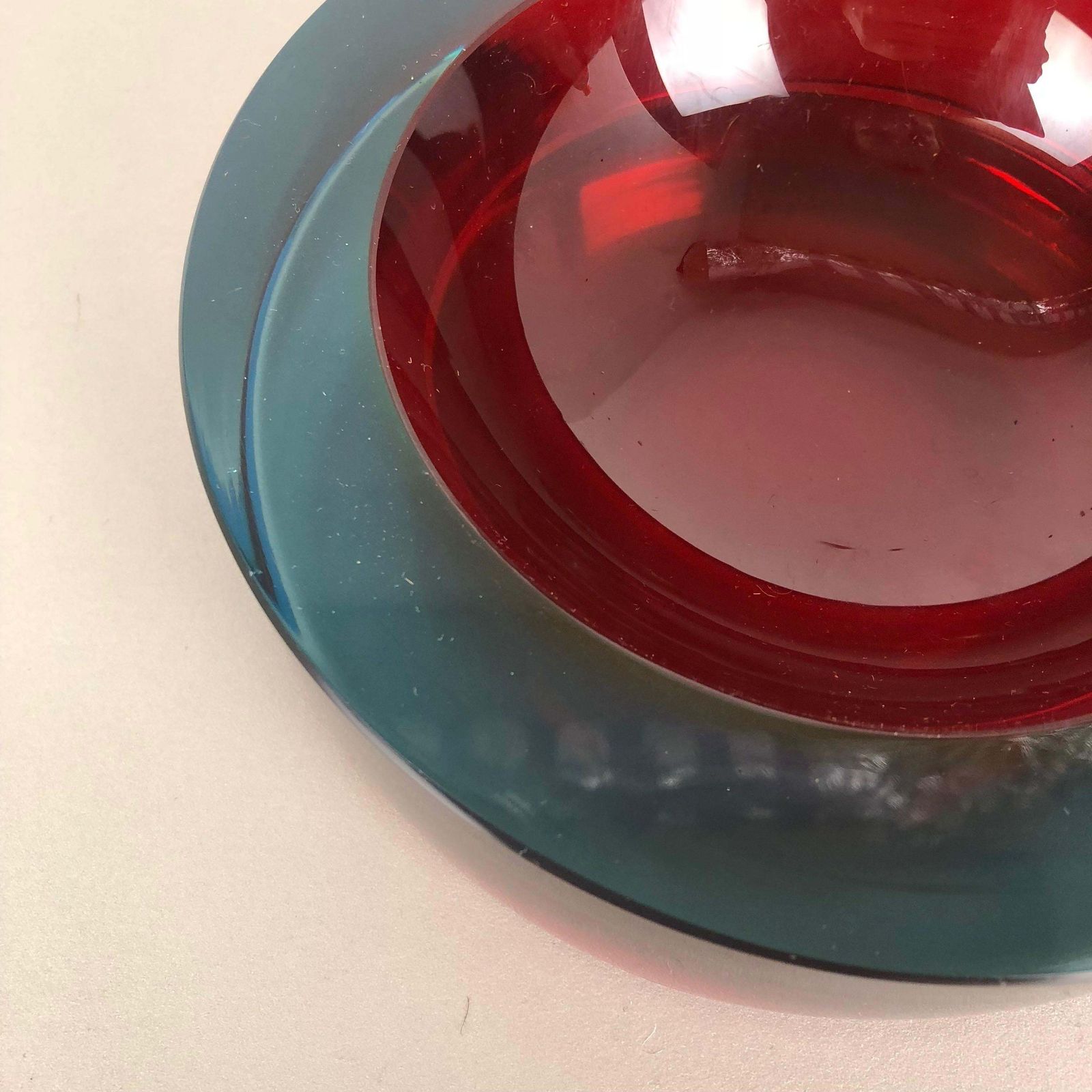 Extra Large 3,6kg Sommerso Bowl Murano Vetri Glass By Cenedese, Italy, 1970s photo 1270.0