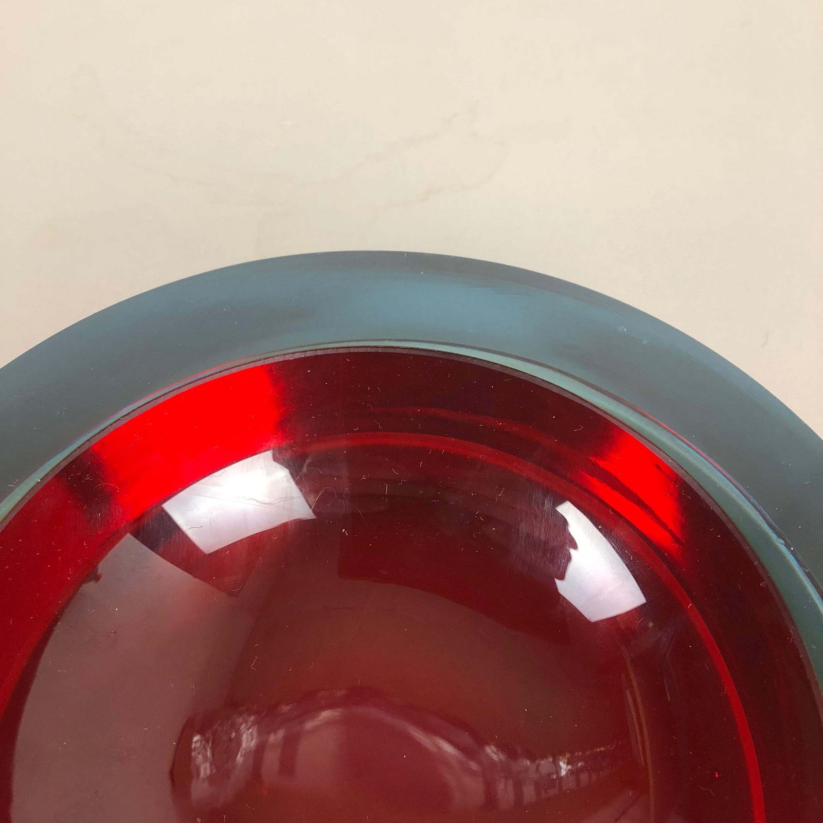 Extra Large 3,6kg Sommerso Bowl Murano Vetri Glass By Cenedese, Italy, 1970s photo buy