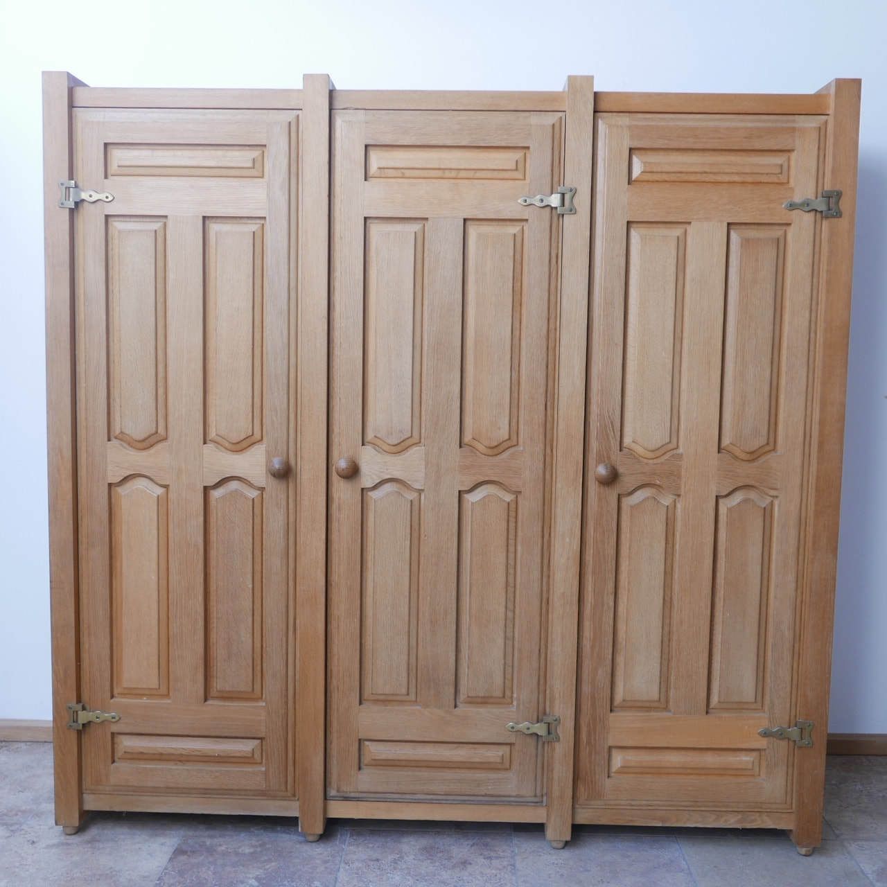 Guillerme Et Chambron Oak Mid Century French Armoire Cabinet photo furniture