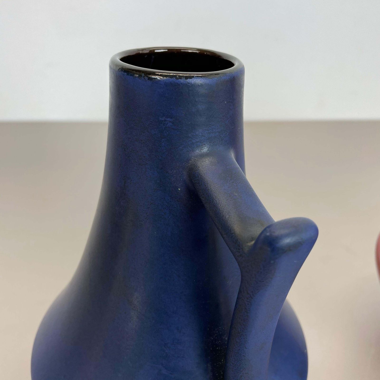 photo buy Set Of Two Pottery Fat Lava Vases "Black Red" By Jopeko, Germany, 1970s