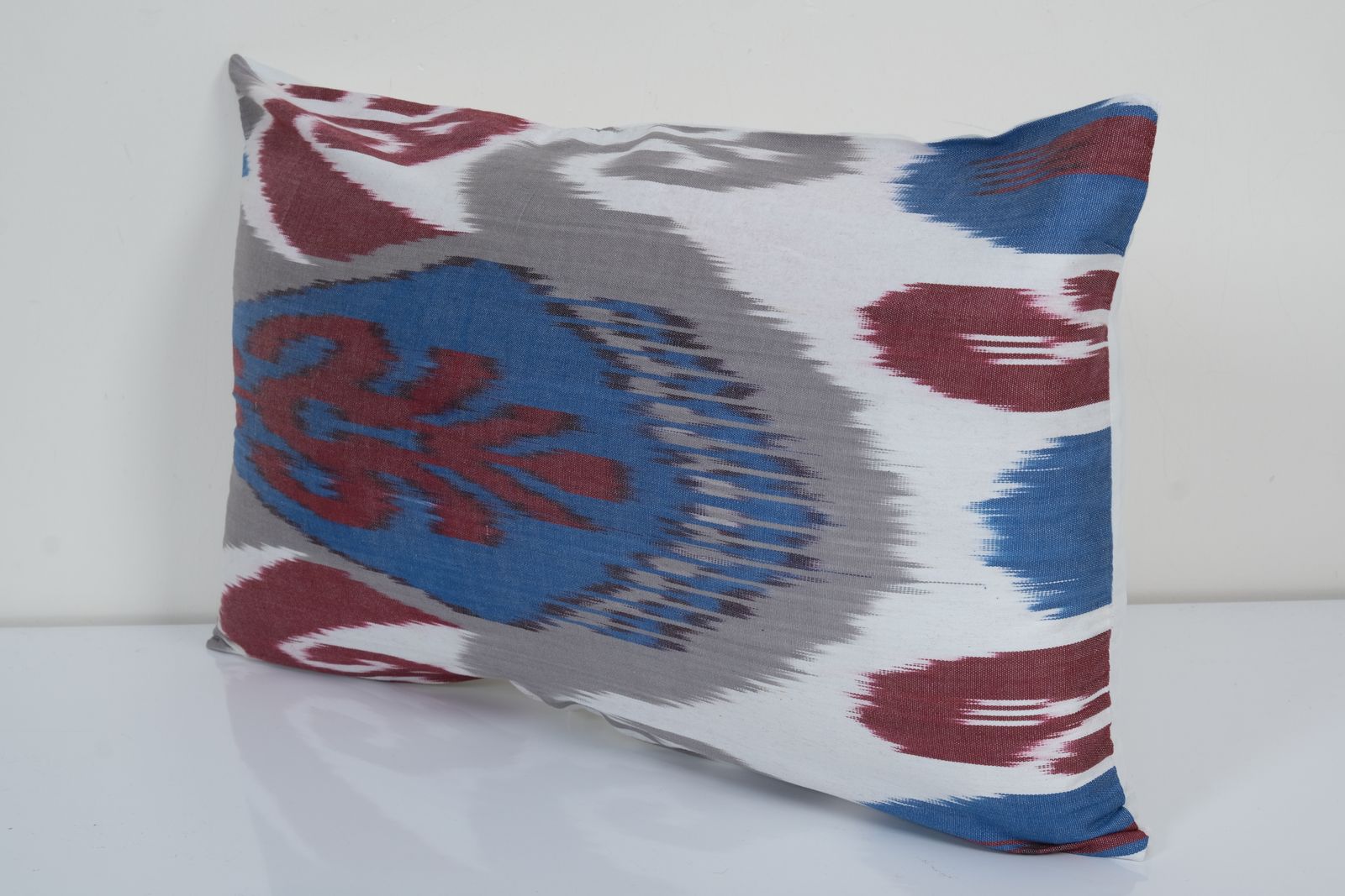 Uzbek Ikat Fabric Designer Ikat Pillow Silkway Ikats Living Room Pillow Decorative, Lumbar Ikat Cushion Cover 30x55 Cm photo for sale
