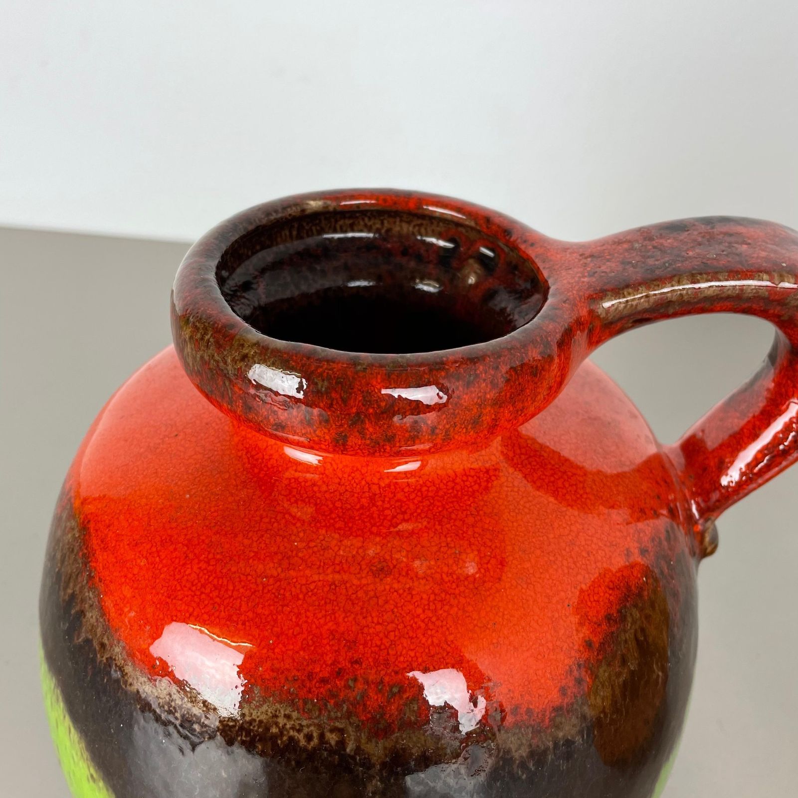 Set Of Two Pottery Fat Lava Vases "Multi Color" By Scheurich, Germany, 1970 photo 517.0