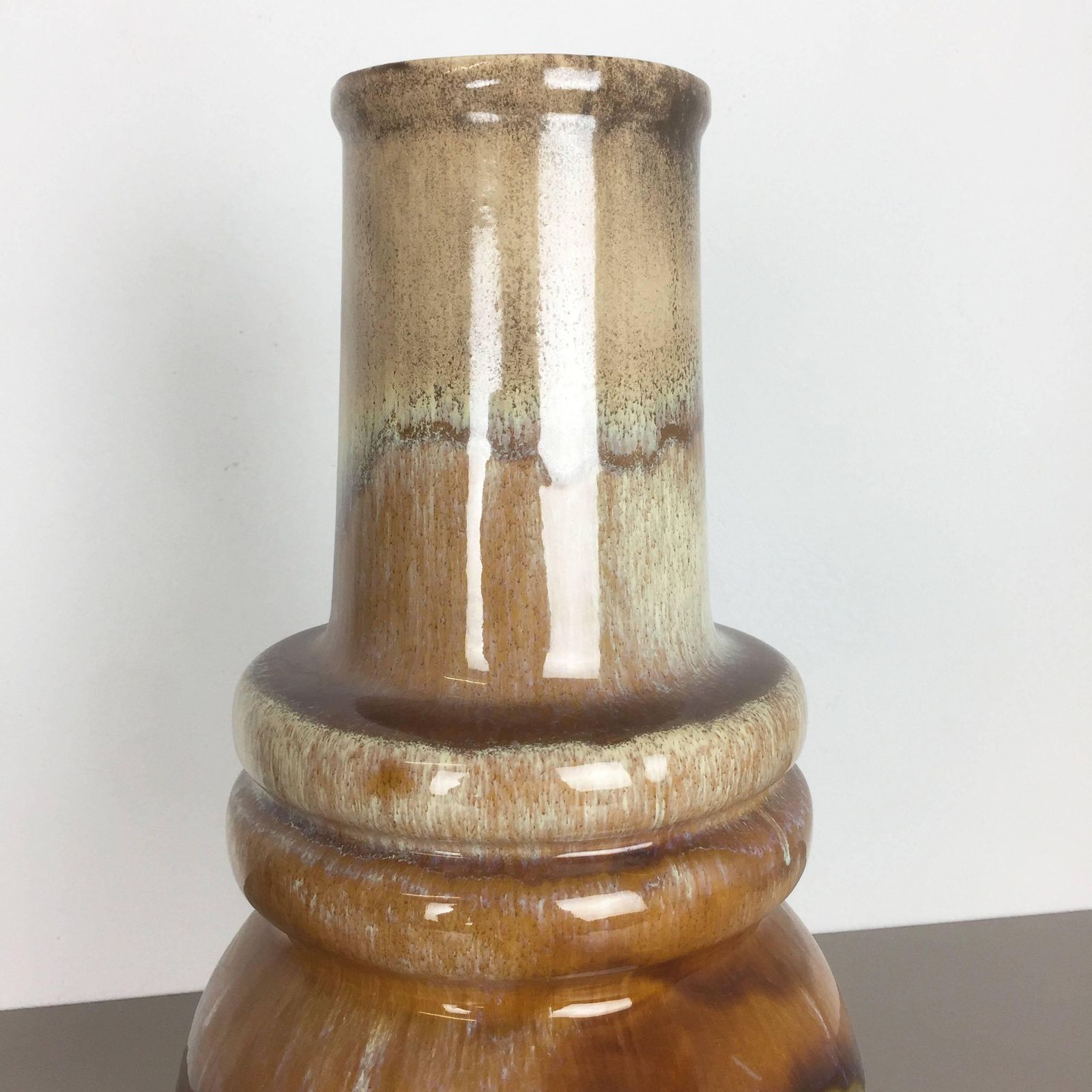 Extra Large Vintage Pottery Fat Lava Vase Made By Scheurich, Germany, 1970s photo vintage