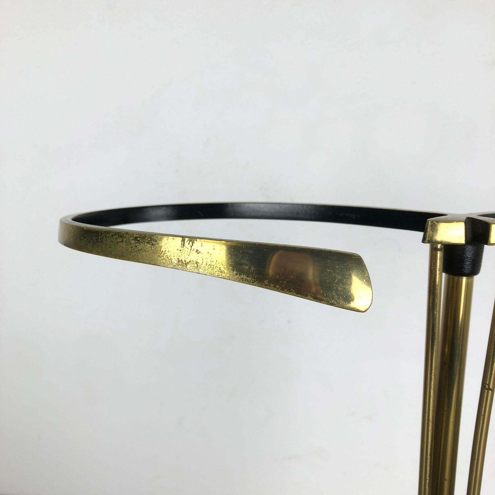 Home Decor Original Midcentury Metal Brass Auböck Style Umbrella Stand, Austria, 1950s photo
