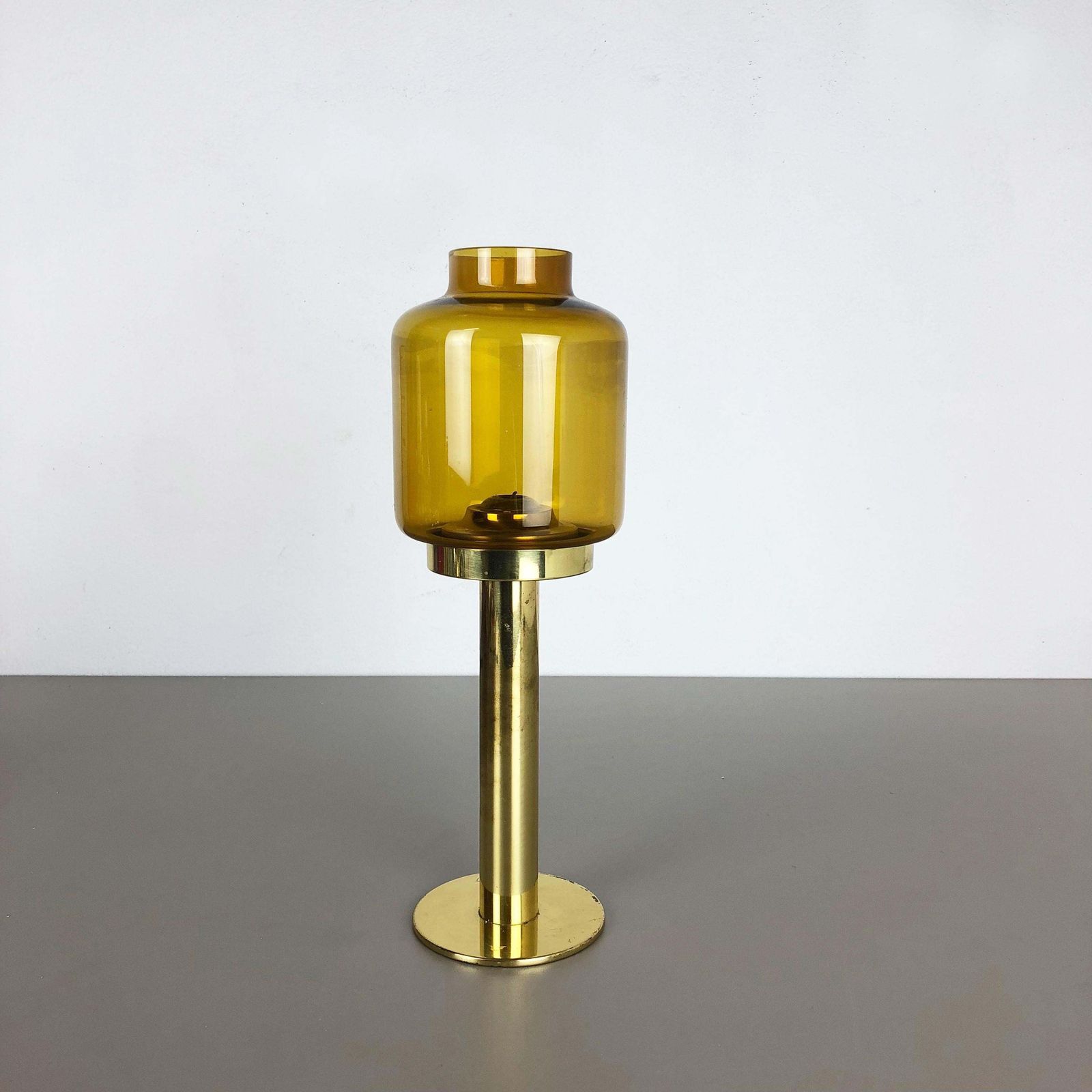 1960s Brass And Glass "Claudia" Candleholder Made By Hans Agne Jakobsson, Sweden photo for sale