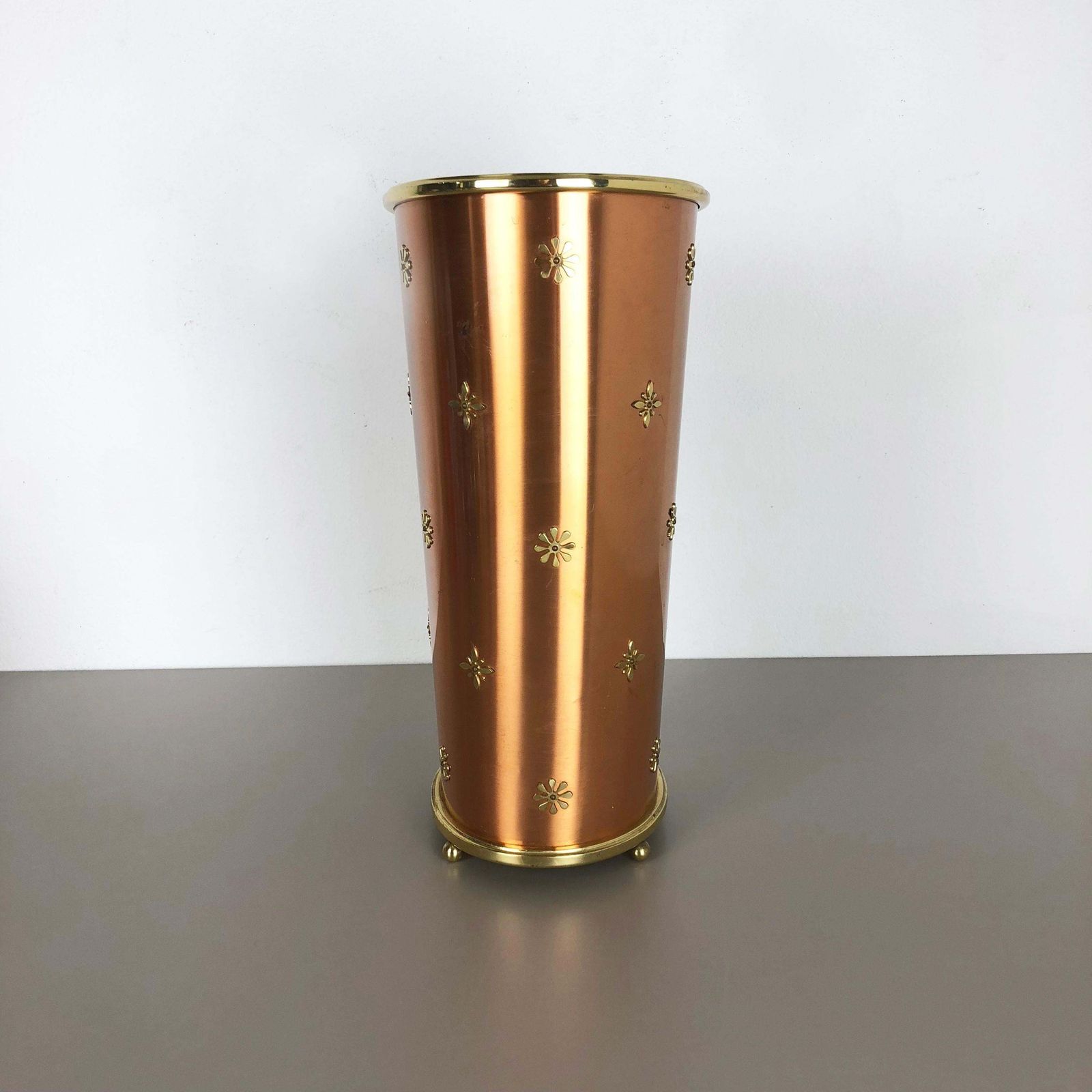 1270.0 Original 1950s Copper Umbrella Stand By Vereinigte Werkstätten München, Germany photo