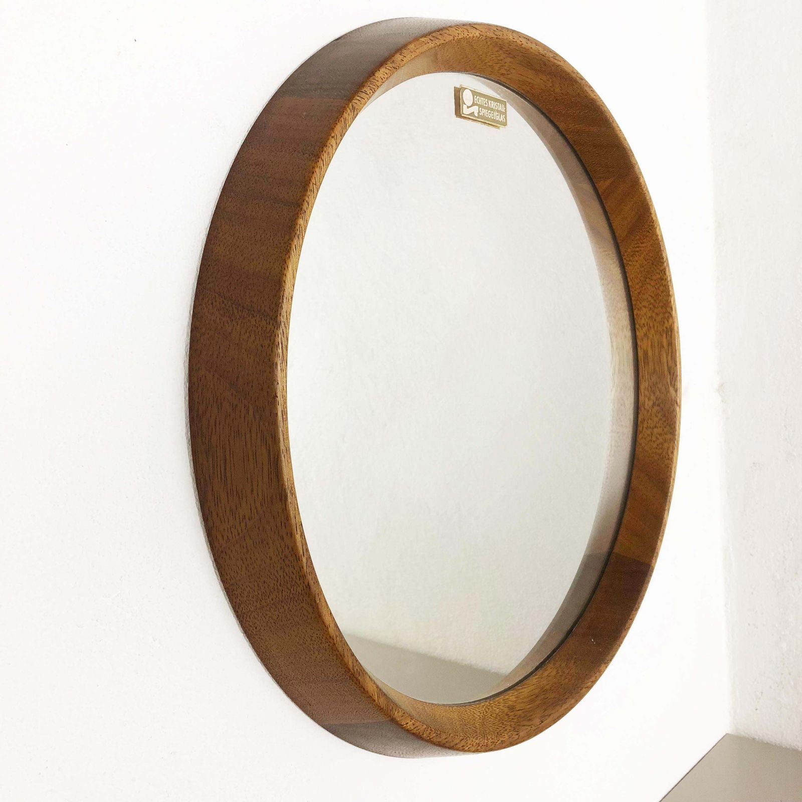 photo buy Nos! Original 1960s Crystal Glass And Oakwood Mirror Made In Germany Nr. 2