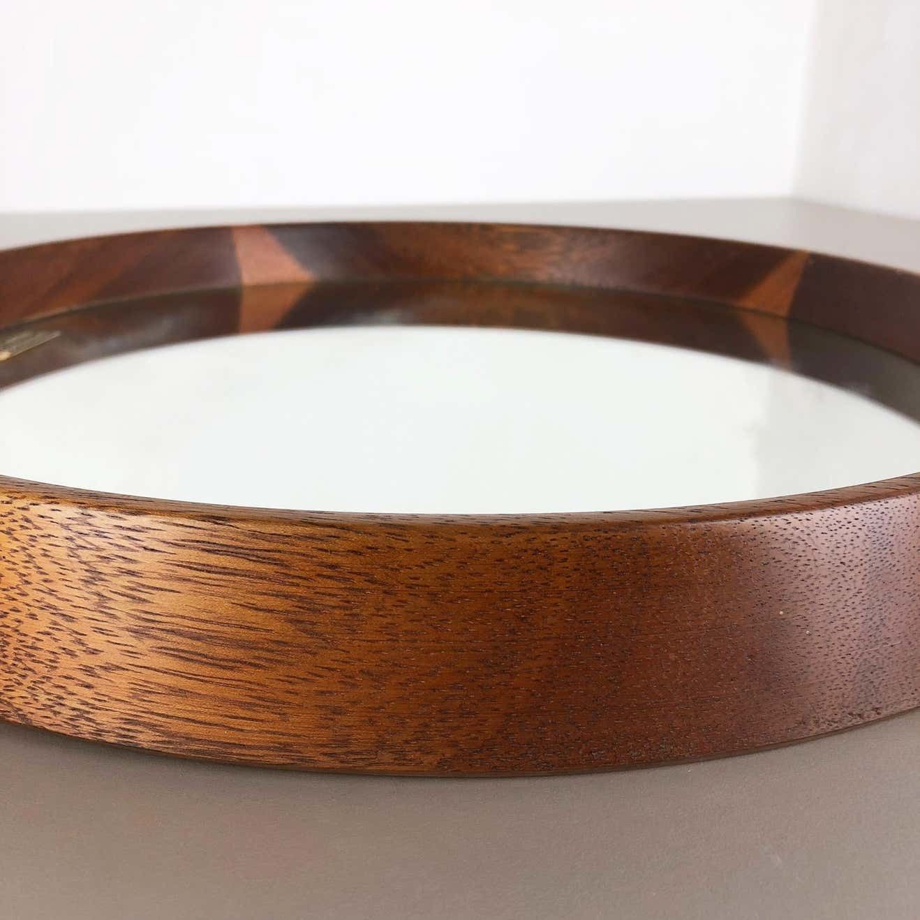 Nos! Original 1960s Crystal Glass And Oak Wood Mirror, Made In Germany Nr. 1 photo vintage