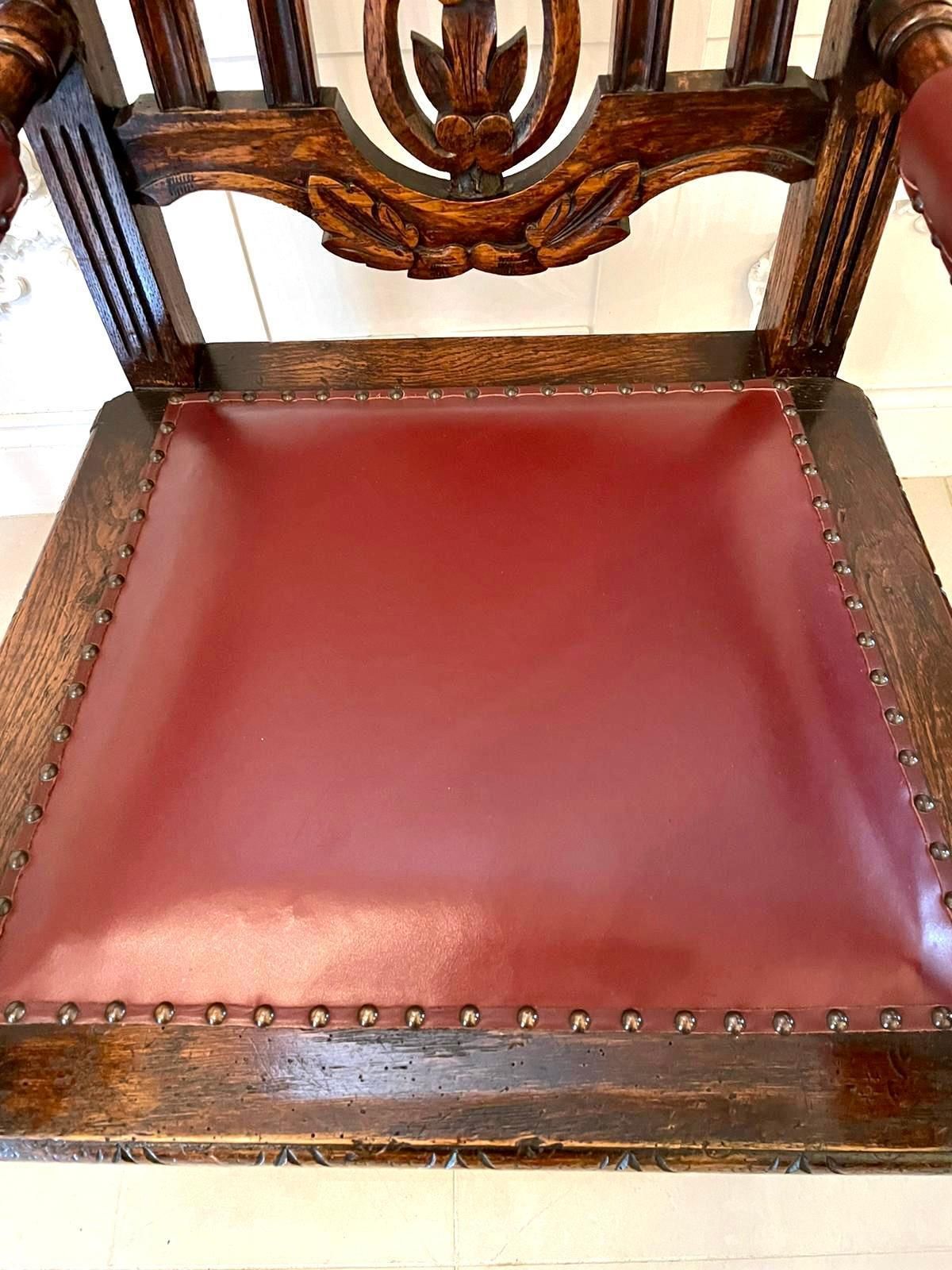 Large Antique Victorian Quality Carved Oak Armchair photo 1285.0