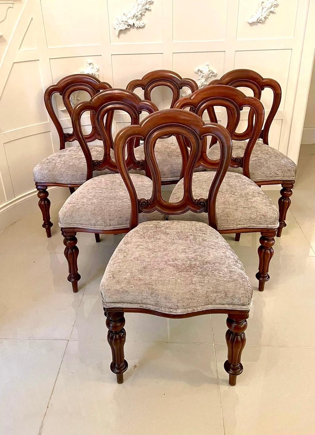 Antique Set Of Six Victorian Mahogany Dining Chairs photo buy