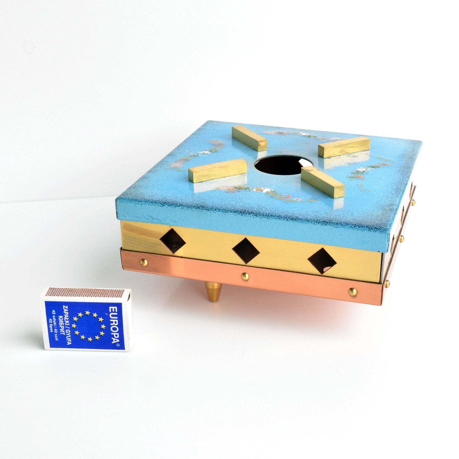 Brass Enamel Heater, Germany, 1960s photo furniture