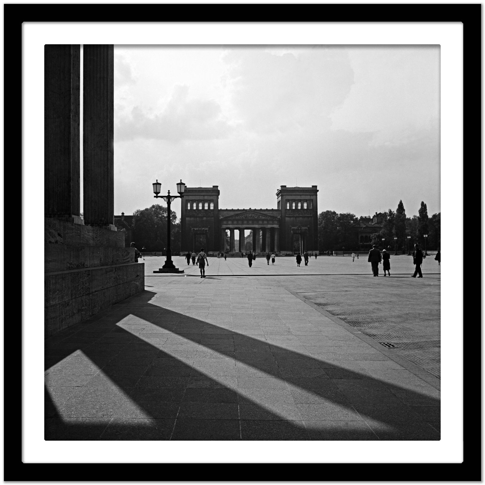 Sun, Shadows, Buildings Koenigsplatz Square Munich, Germany 1937, Printed Later photo Art