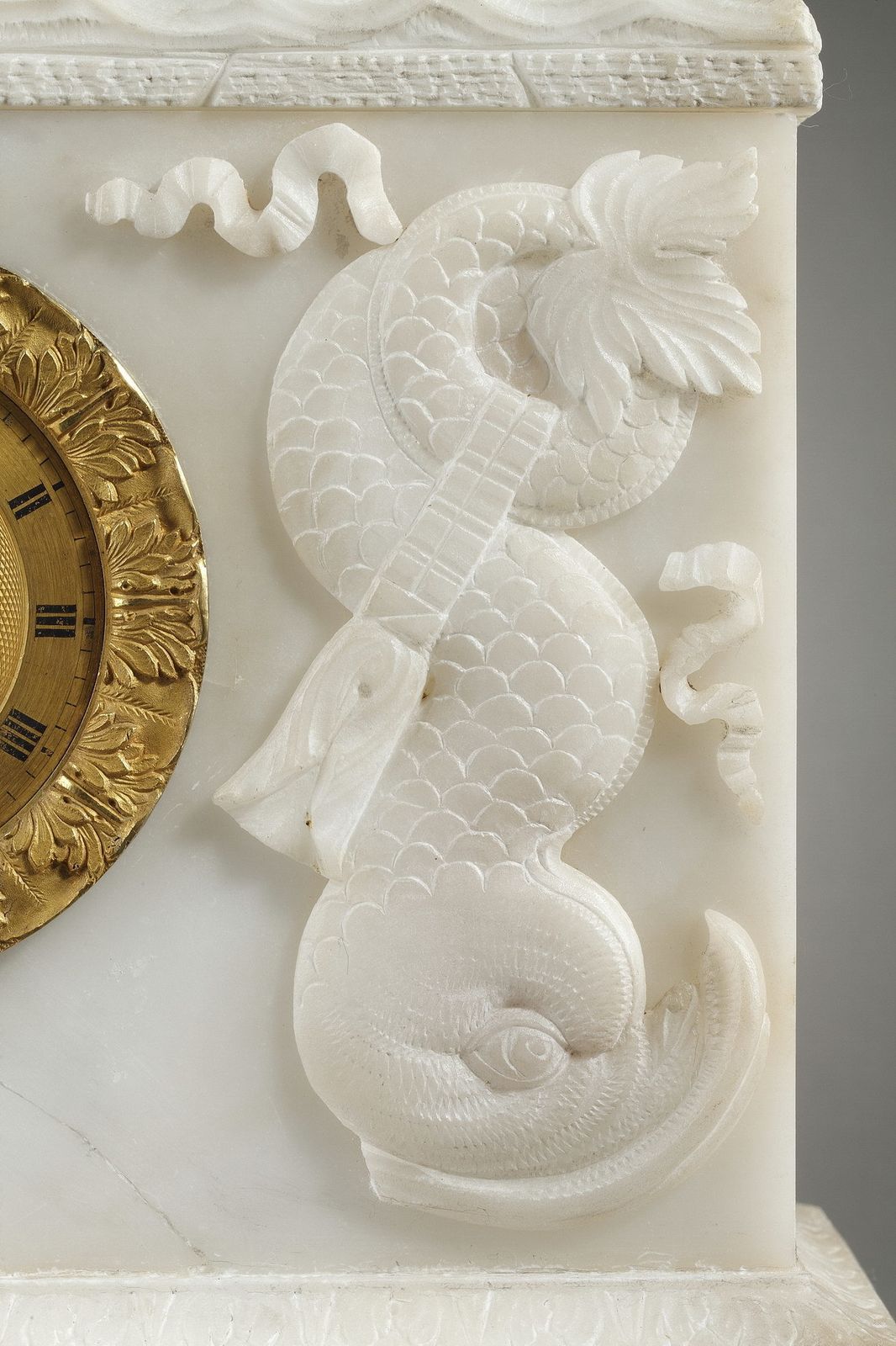 photo vintage Alabaster Clock The Abduction Of Europa