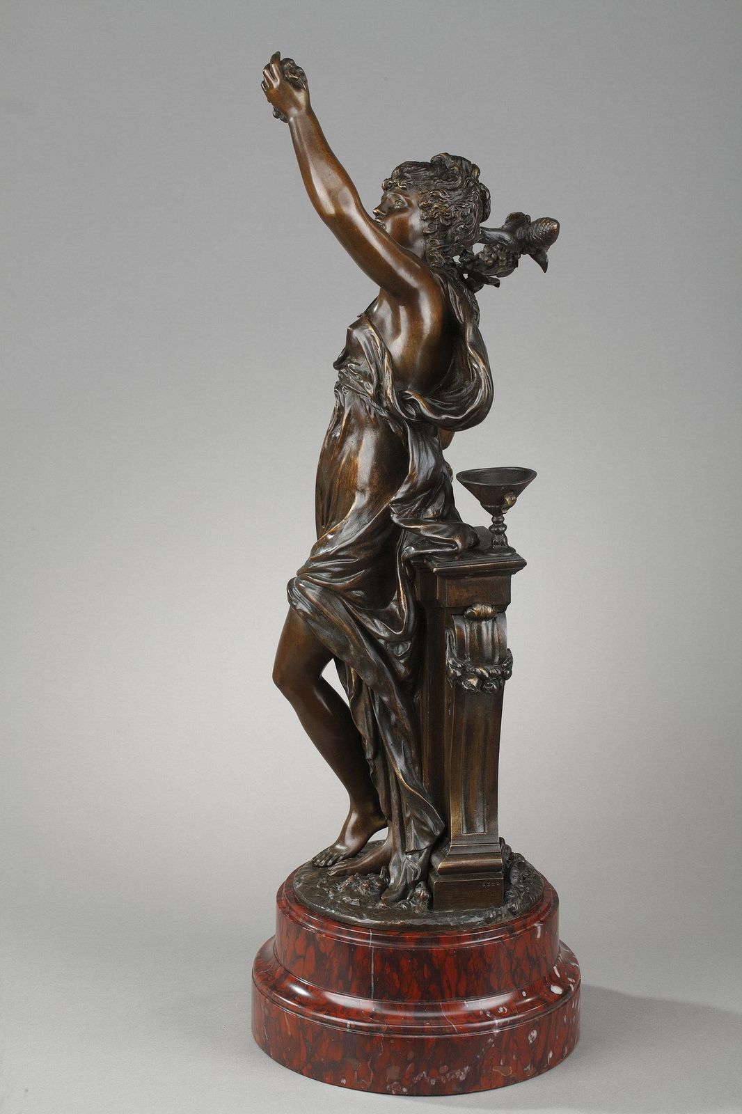 Bronze Sculpture, "Allegory Of The Vine", Signed Hippolyte Moreau (1832 1927) photo Art