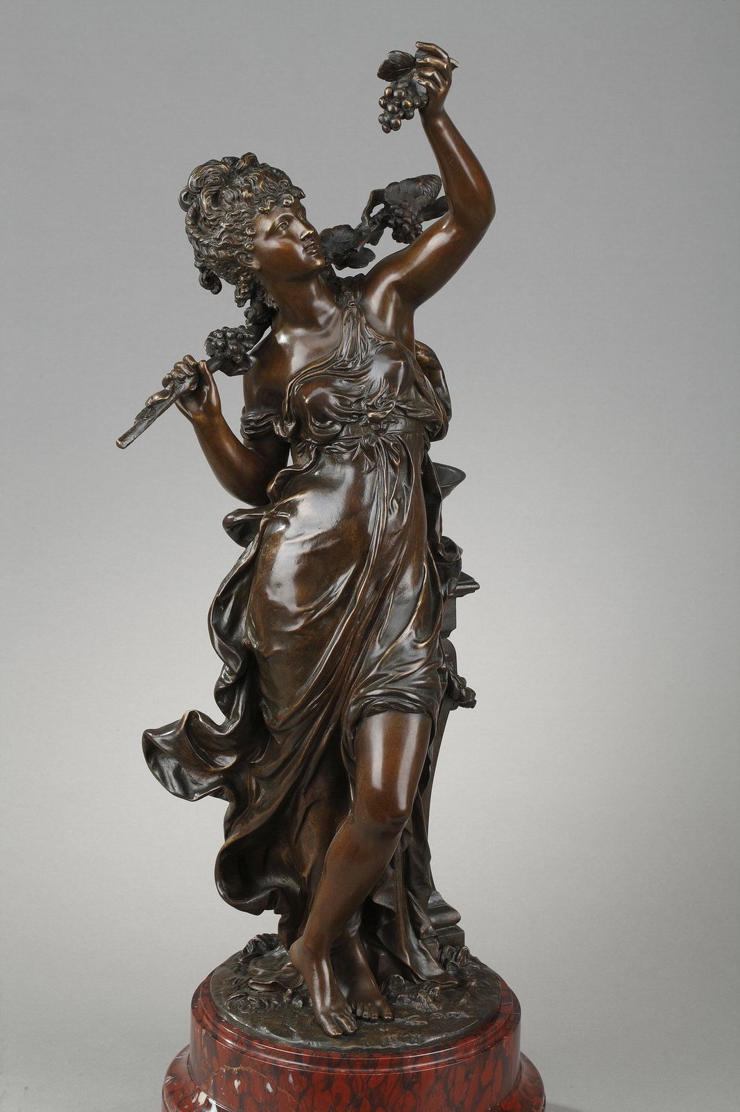 Bronze Sculpture, "Allegory Of The Vine", Signed Hippolyte Moreau (1832 1927) photo vintage