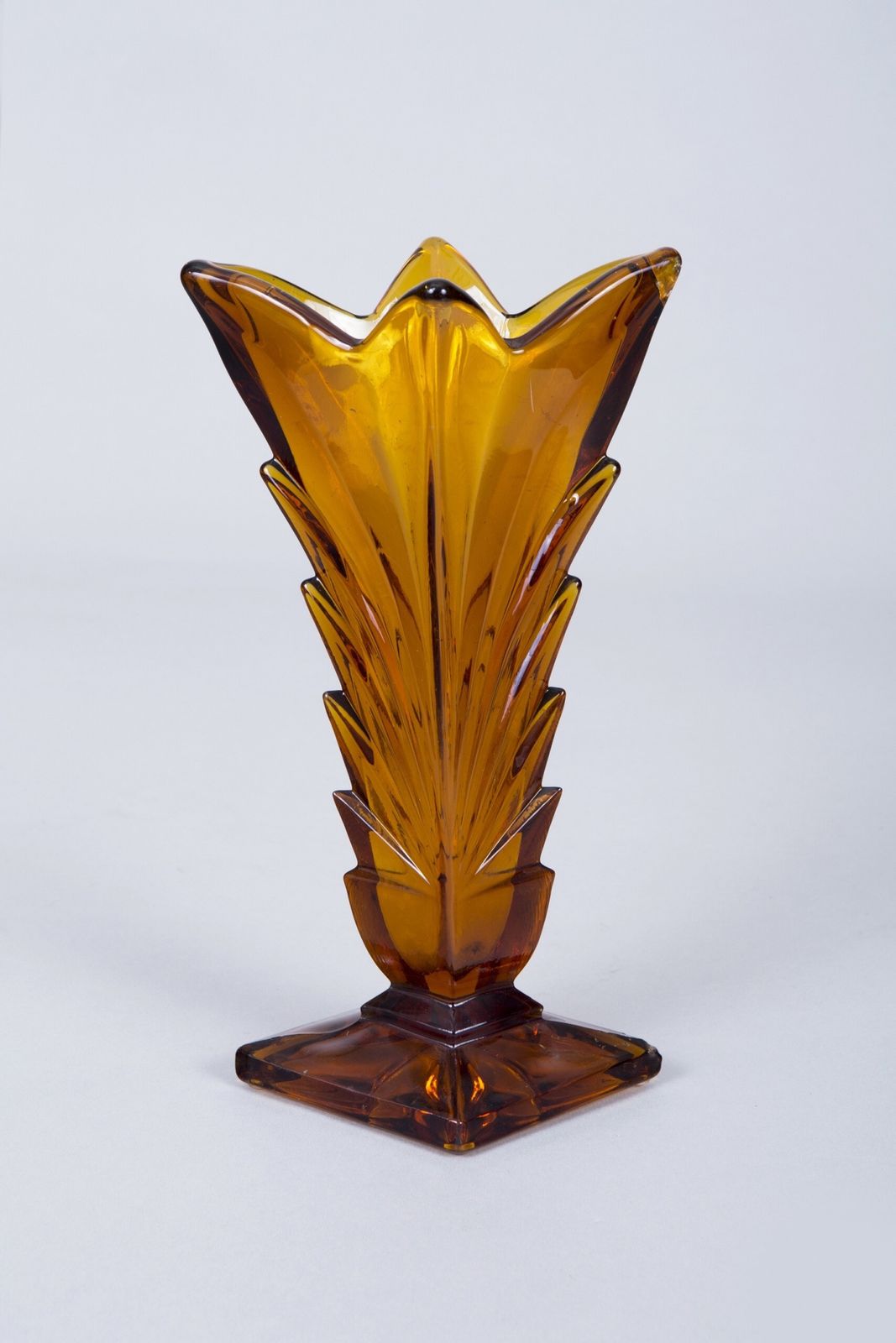 Glass Pink Yellow And Orange Vases Made In Bohemia, Original Condition. Art Deco photo 250.0