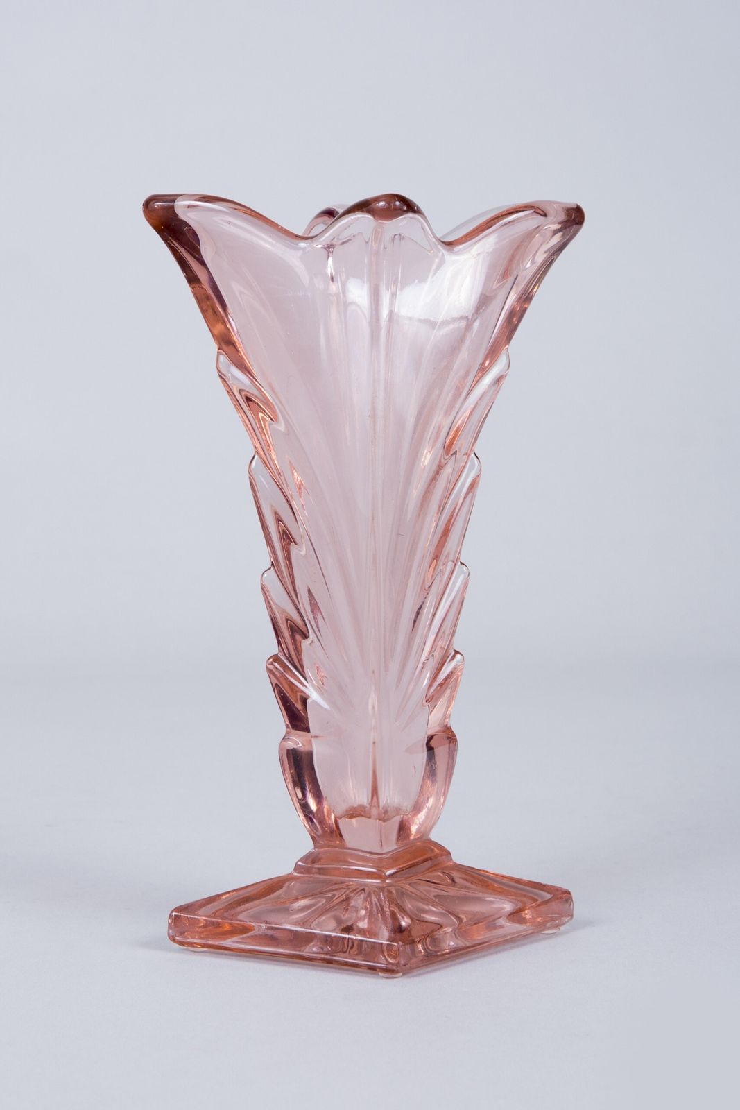 photo furniture Glass Pink Yellow And Orange Vases Made In Bohemia, Original Condition. Art Deco