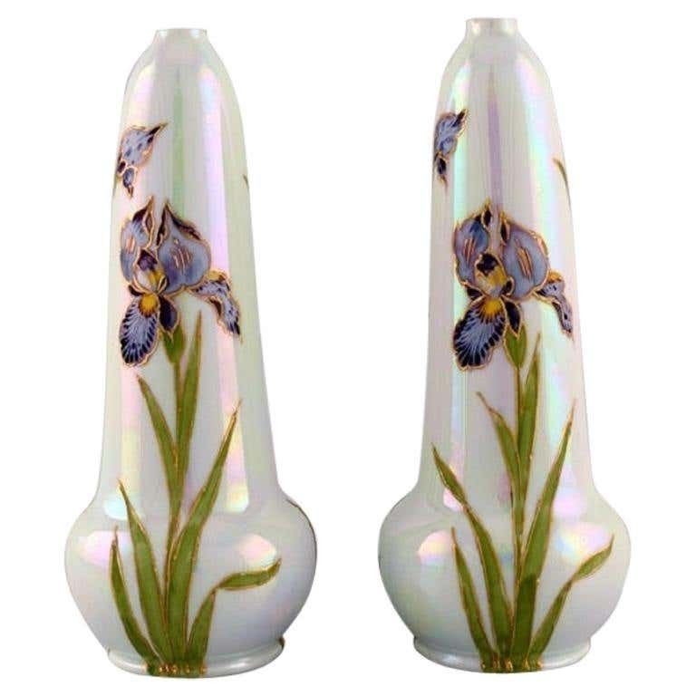Heubach, Germany, Two Antique Art Nouveau Vases In Porcelain photo furniture