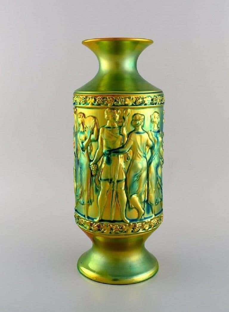 Unique Zsolnay Vase In Glazed Ceramics, Beautiful Eozin Glaze