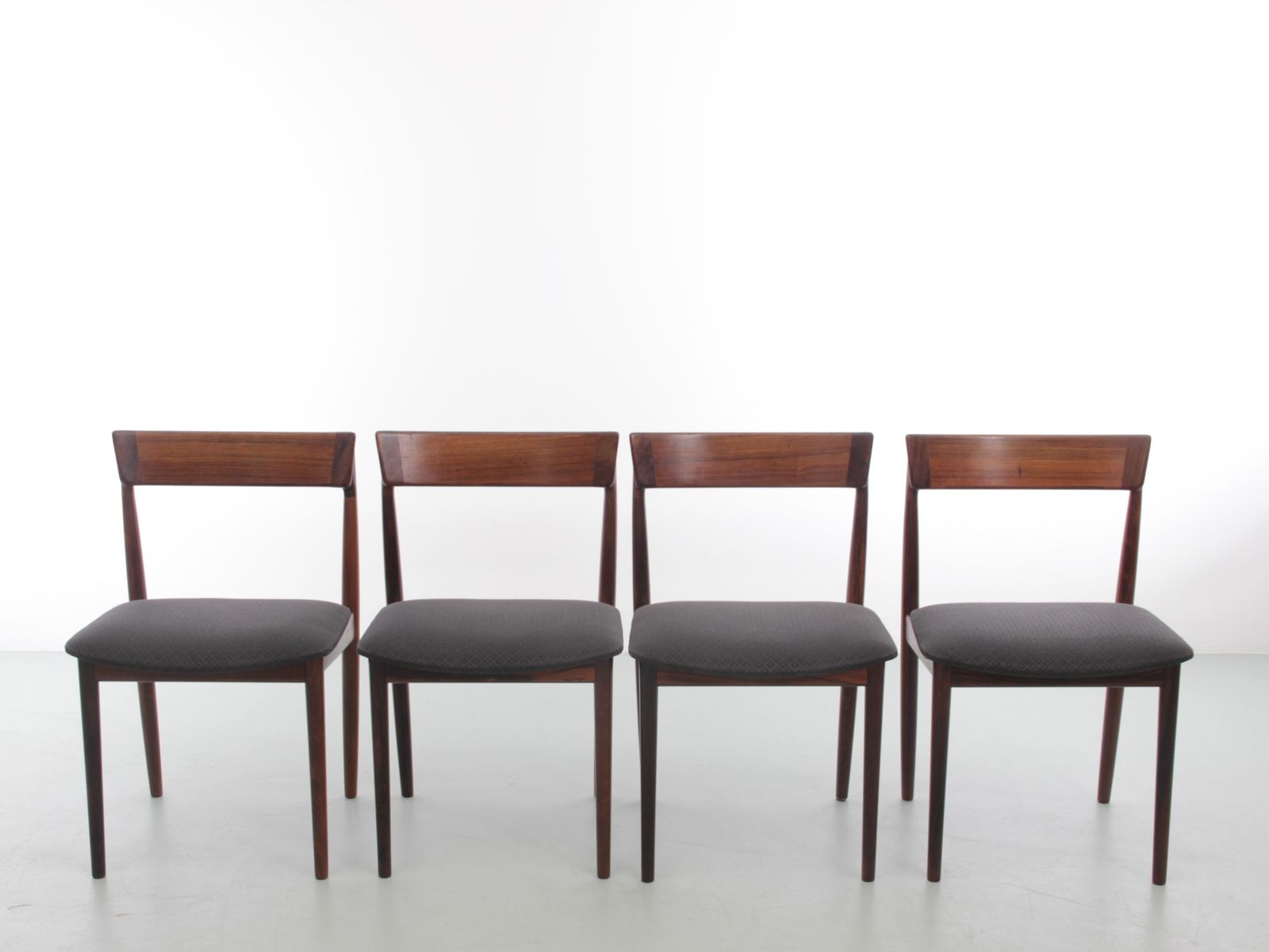 Mid Century  Modern Scandinavian Set Of 4 Chairs In Teak By Harry Rosengren Hansen
