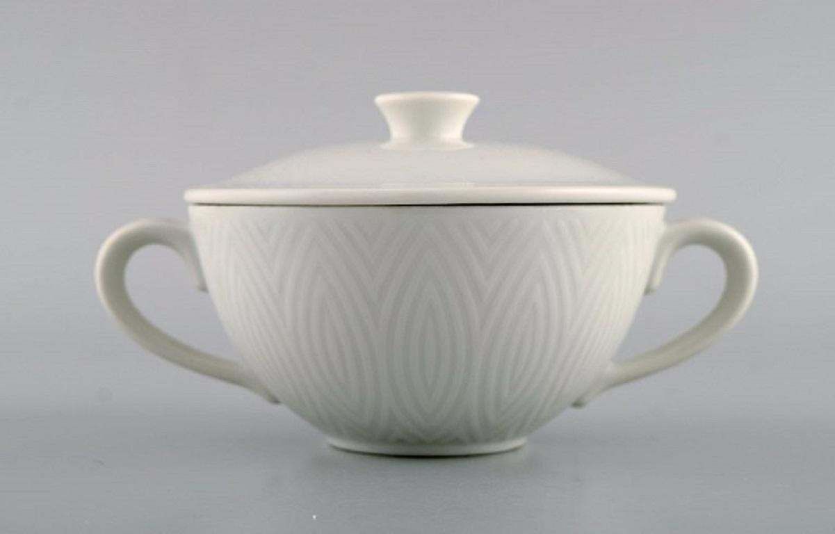 Royal Copenhagen Salto Service White Six Bouillon Cups With Saucers 1960s photo for sale