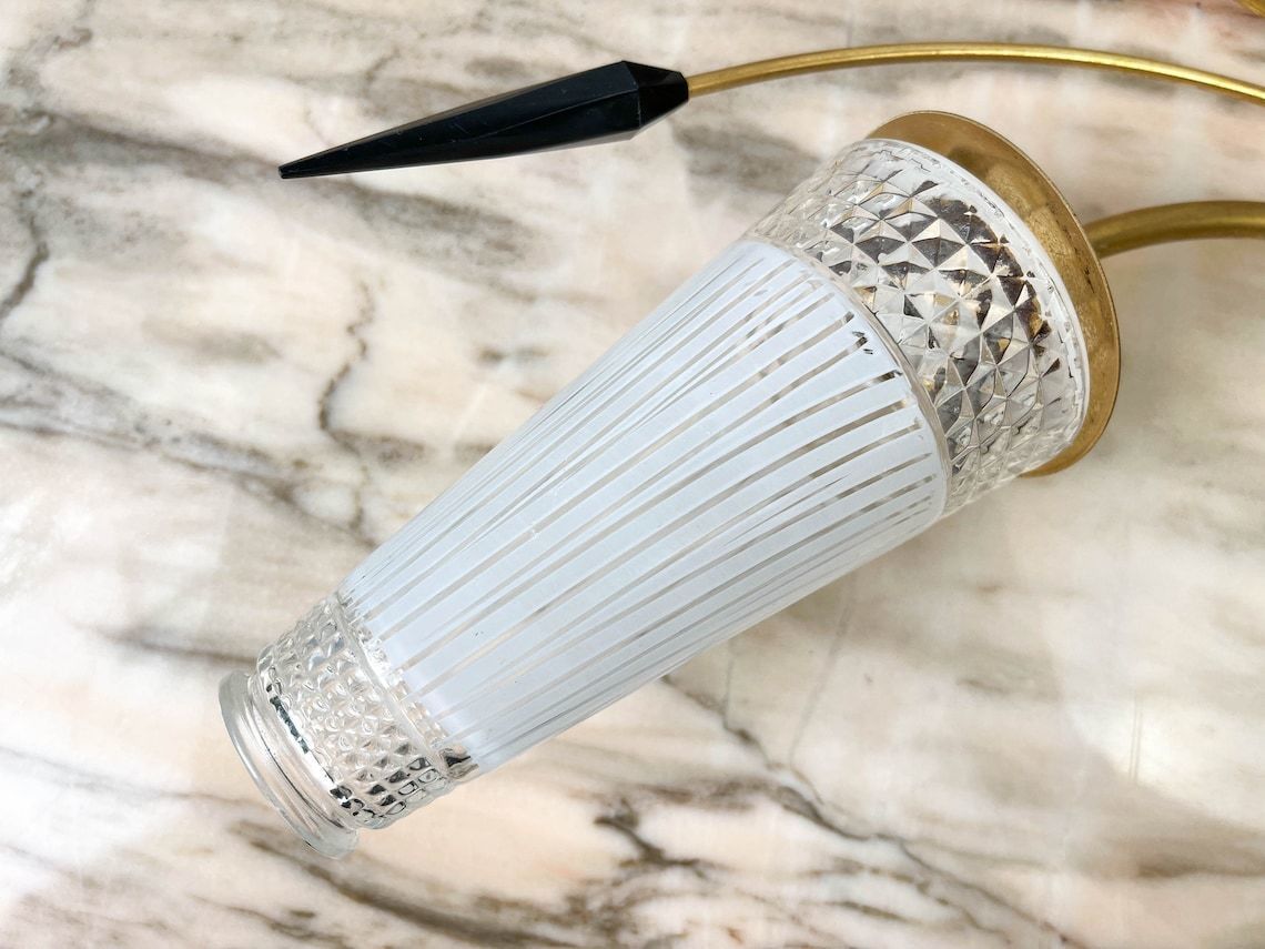 Epis 1950 Wall Light ~ Brass Glass Tulip Wall Lamp ~ Vintage Wall Lamp ~ Vintage Light Fixture ~ Wall Decor photo for sale