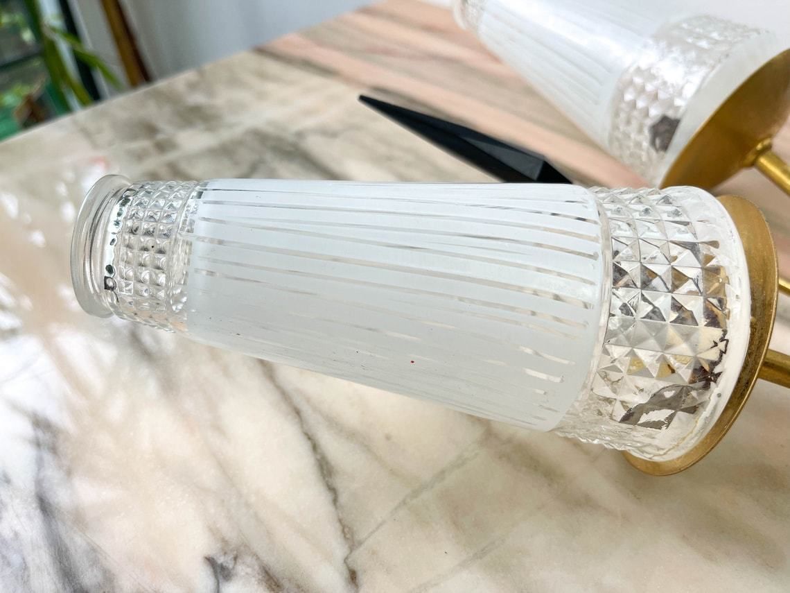 Epis 1950 Wall Light ~ Brass Glass Tulip Wall Lamp ~ Vintage Wall Lamp ~ Vintage Light Fixture ~ Wall Decor photo vinterior