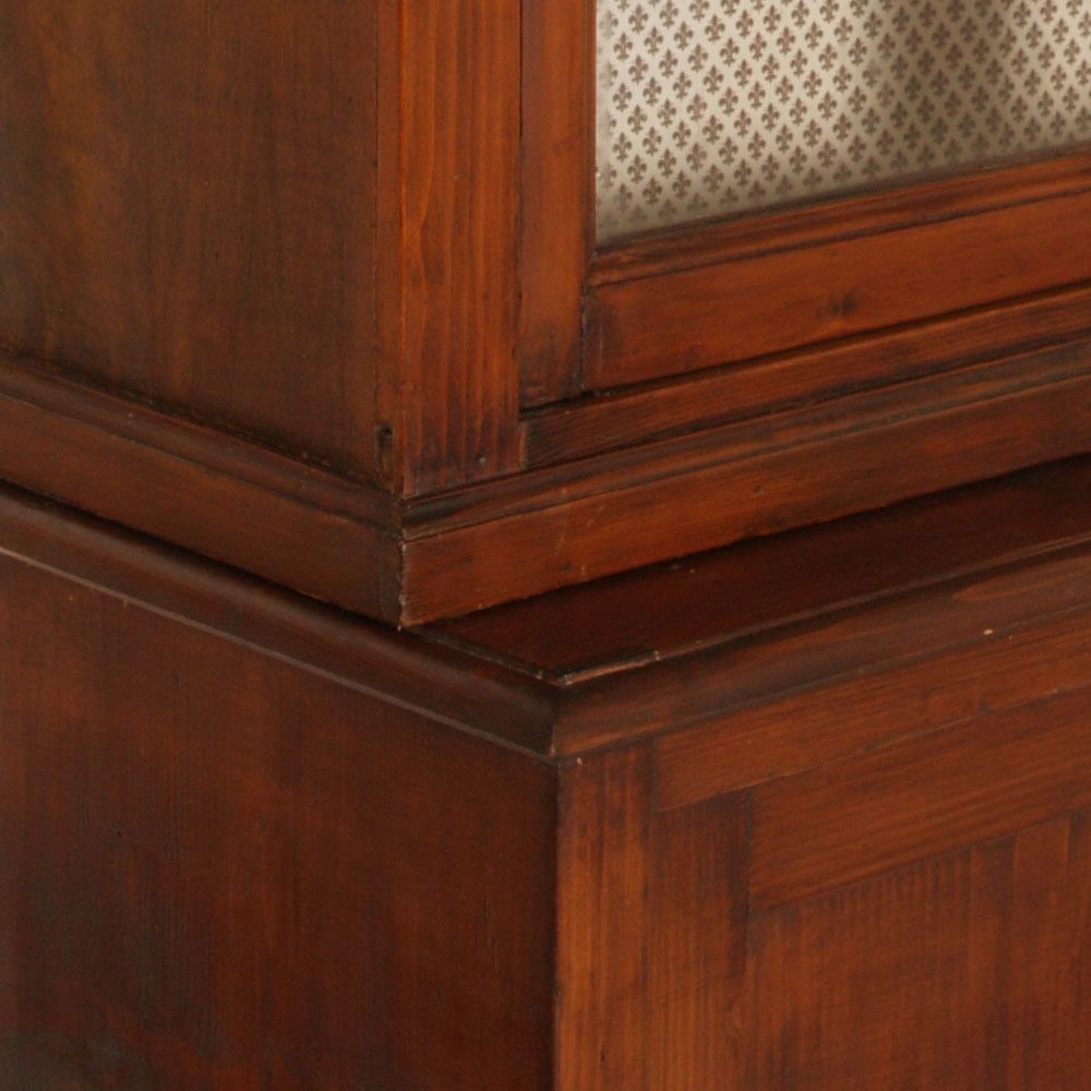 19th Century Country Sideboard With Display In Solid Pine  Wax Polished photo vinterior