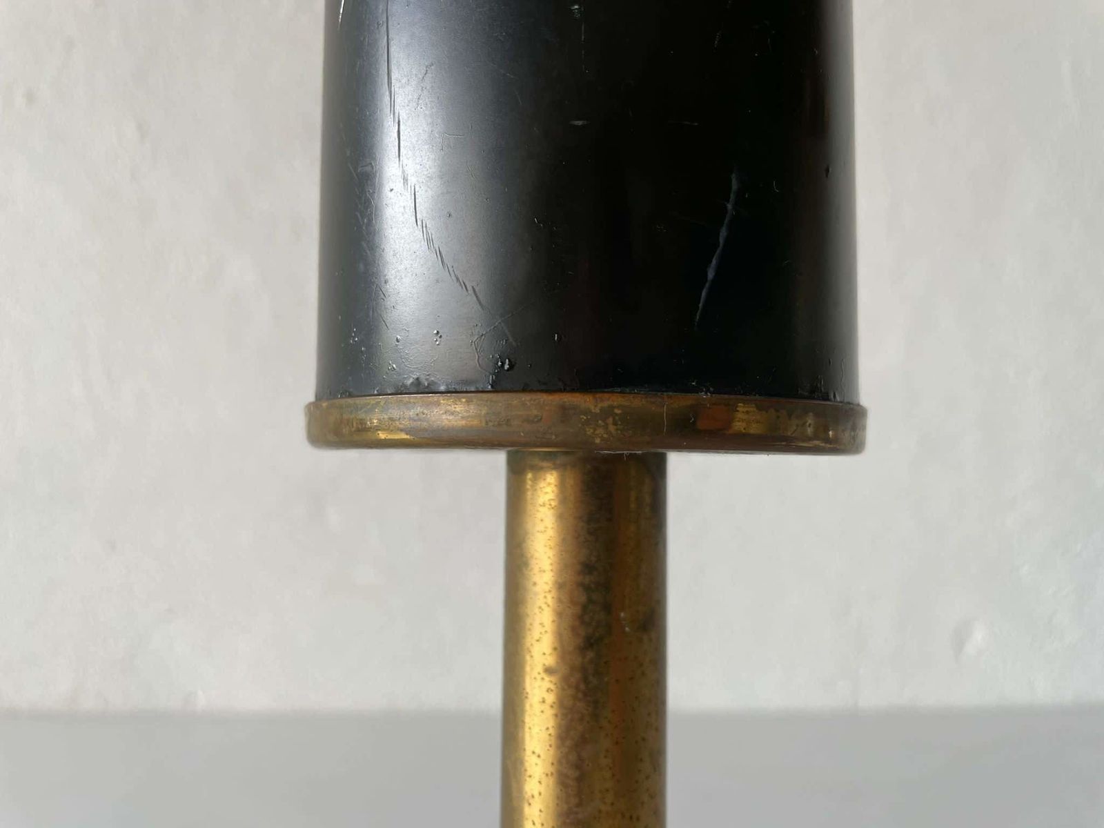 photo furniture Italian Well Crafted Black Metal   Brass Body Tripod Ashtray, 1950s, Italy