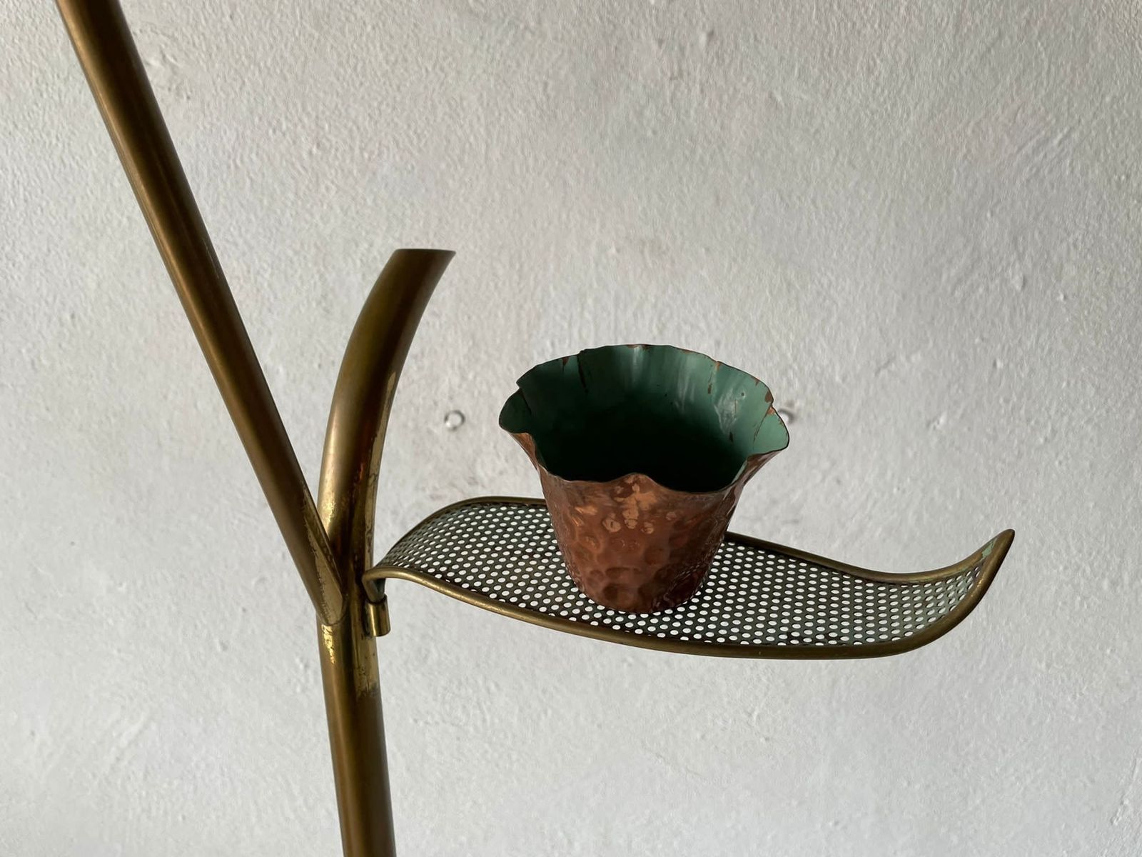 Unique Flower And Leafs Shaped Tall Italian Candle Holder, 1950s, Italy photo vinterior