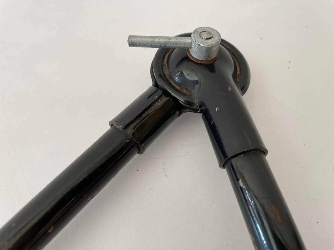 photo furniture Italian Industrial Black Metal Office Wall Lamp With Adjustable Arm And Shade, Seminara Torino, 1930s, Italy