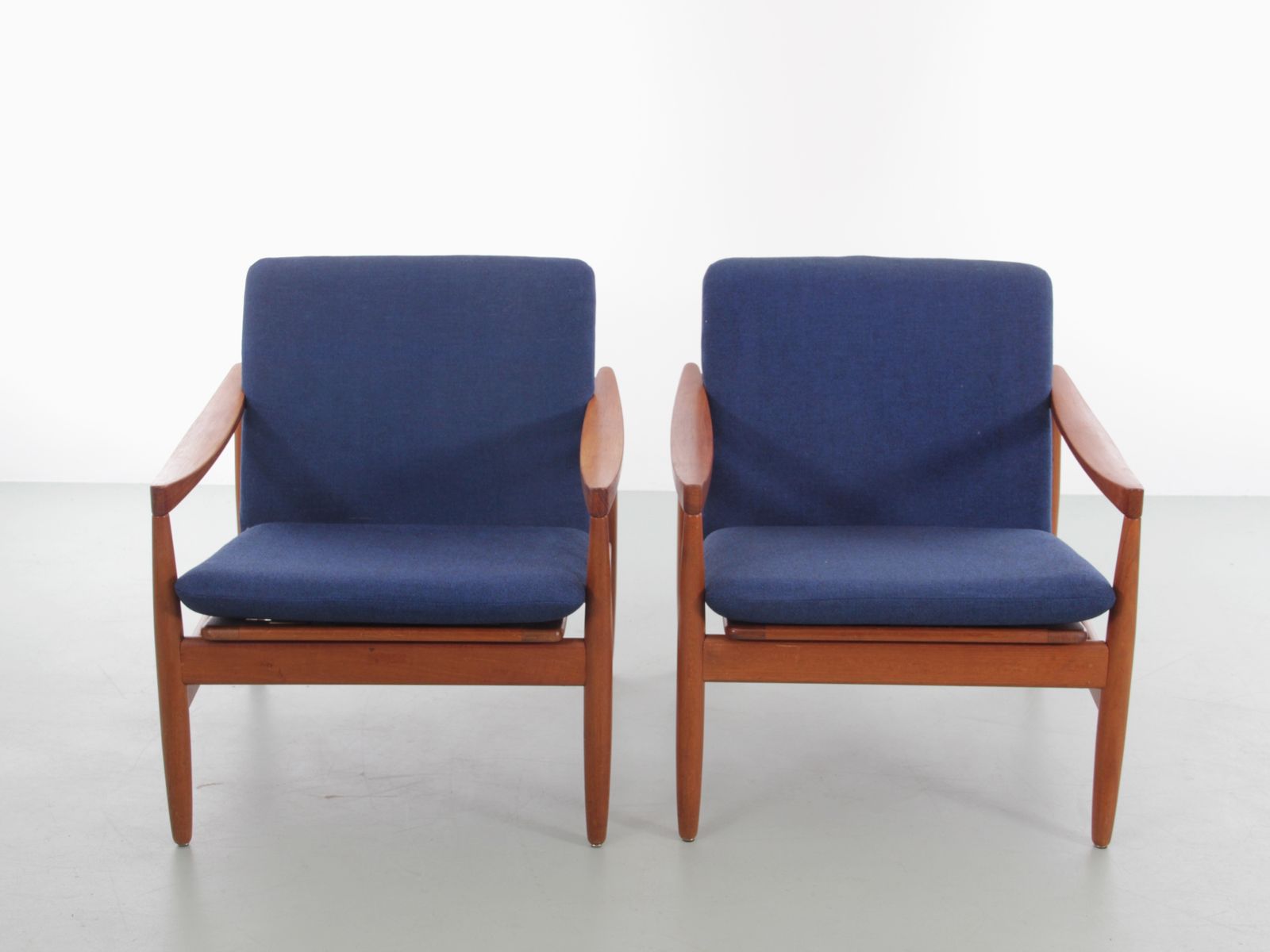 Mid Century  Modern Pair Of Lounge Chairs In Teak By Skive Møbelfabrik
