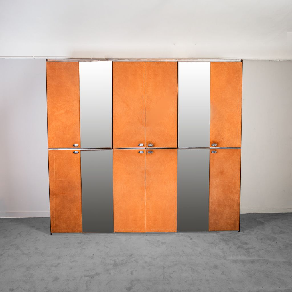 Mobile Wardrobe In 70s Vintage Modern Design Wood