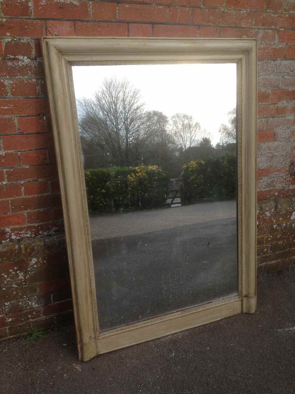 A Large Antique French 19th Century Painted Mirror