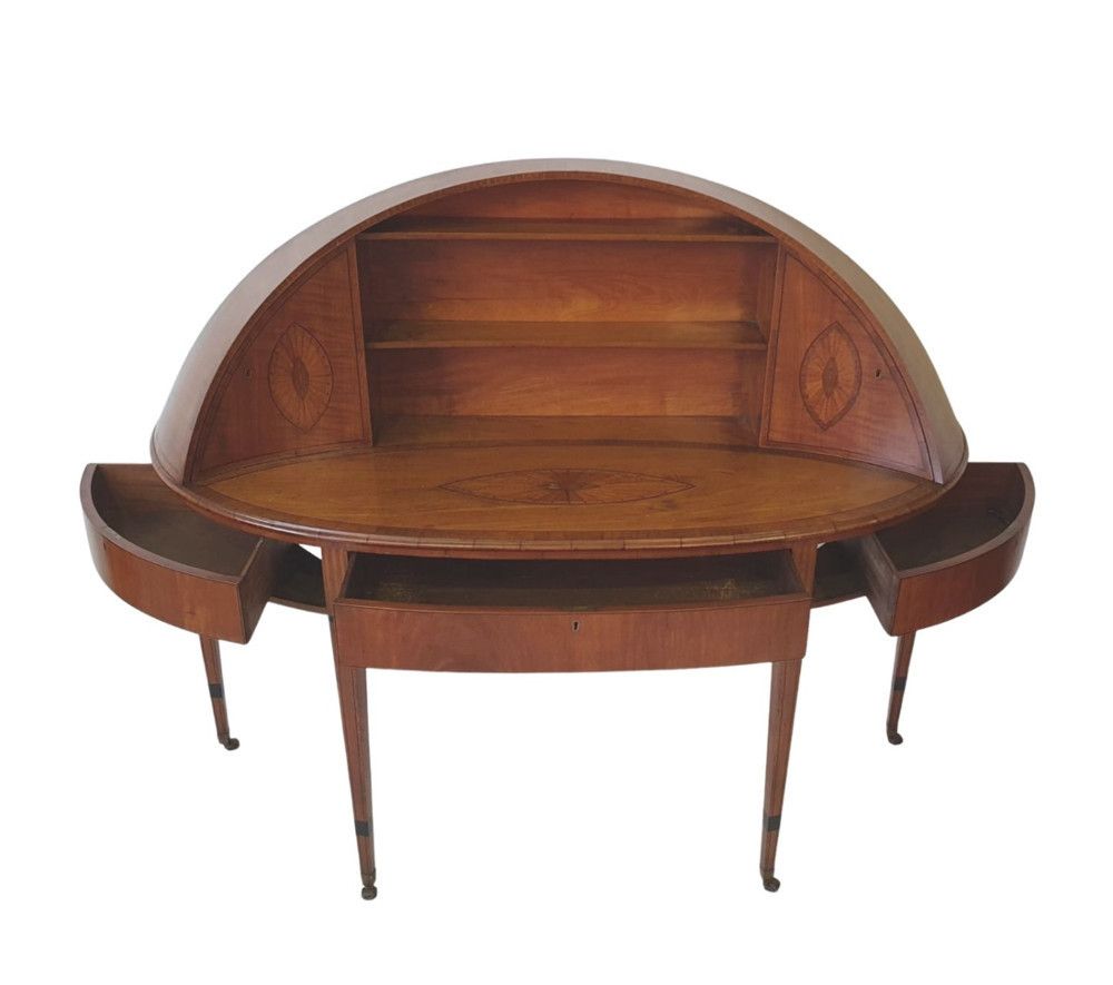 Rare 19th Century Inlaid Satinwood Sheraton Design Carlton House Desk photo 10714.6526