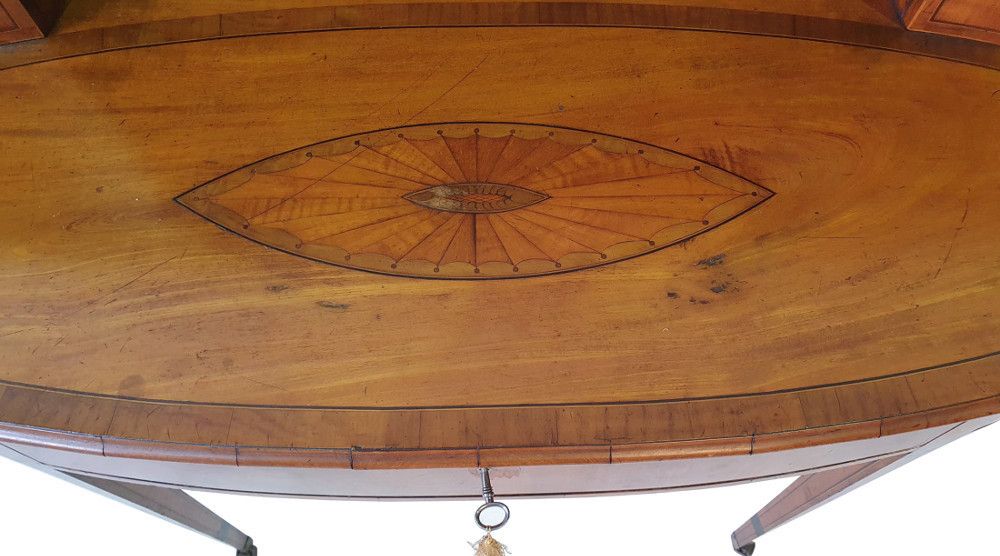 Rare 19th Century Inlaid Satinwood Sheraton Design Carlton House Desk photo buy