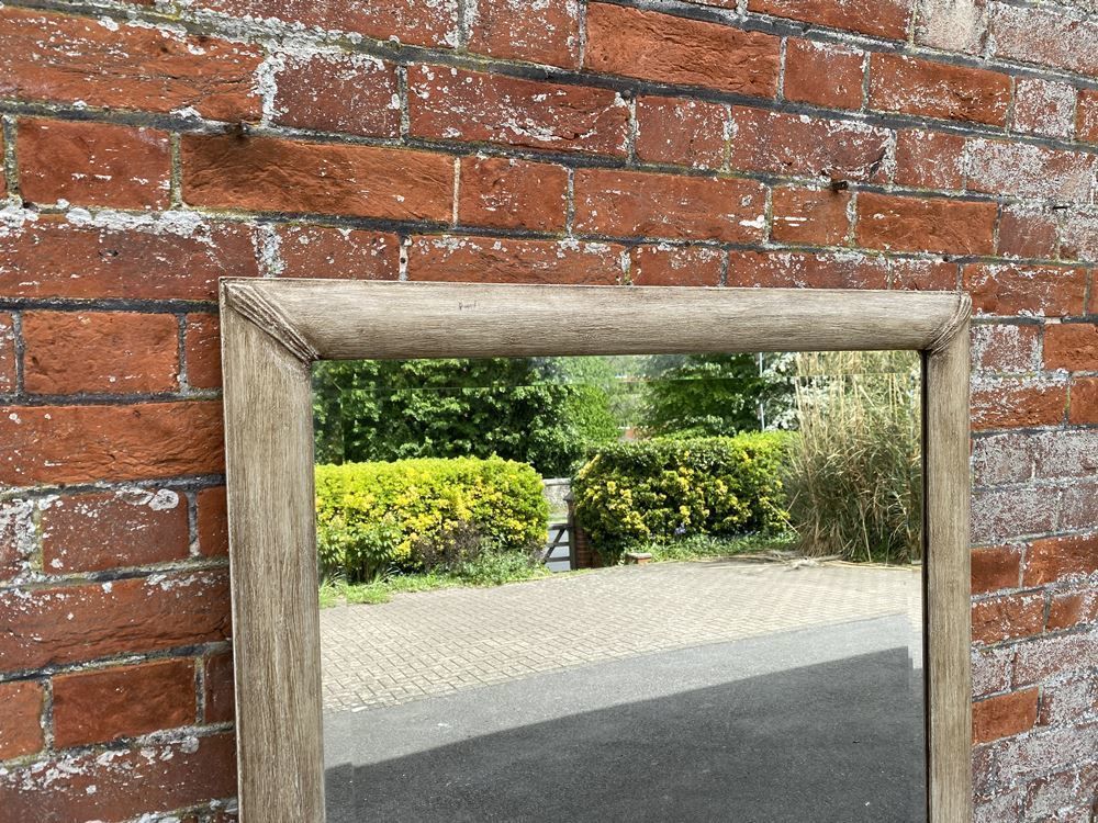 A Stunning Large Antique French 19th Century Carved Wood & Gesso Painted Plain Bistro Mirror photo Home Decor