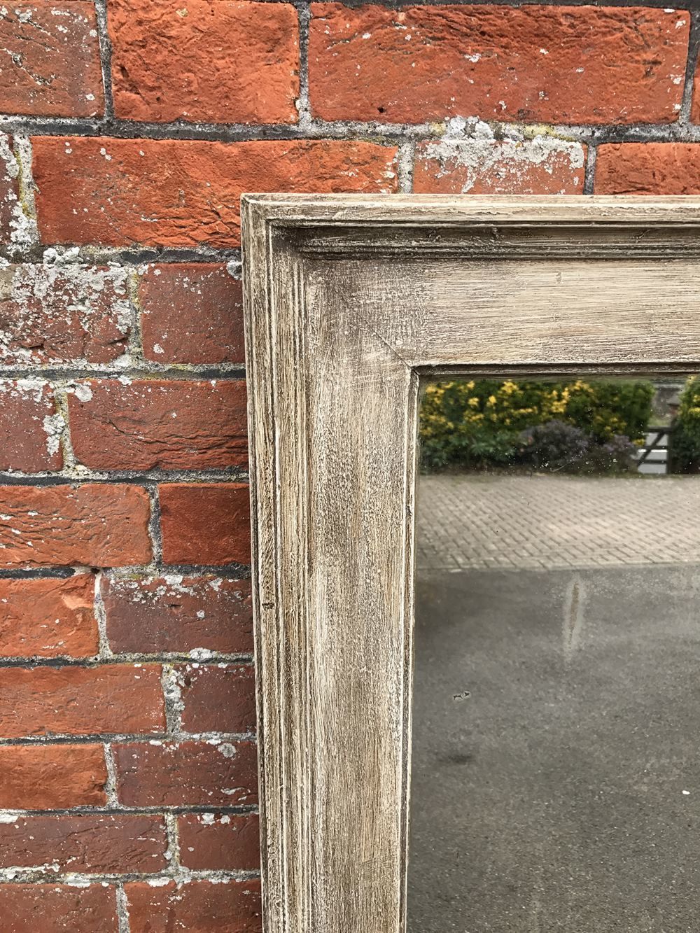 A Highly Useful Size Antique 19th Century French Carved Wood & Gesso Plain Painted Mirror photo for sale