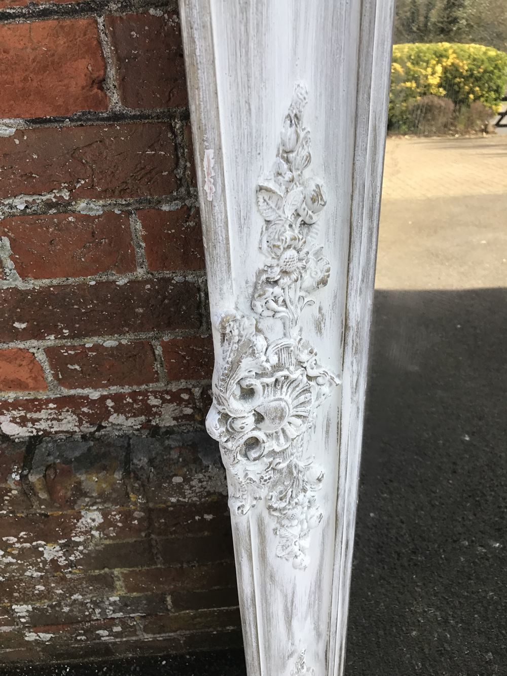 A Fabulous Large Early Antique 19th Century French Carved Wood And Gesso Distressed Painted & Gilt Louis Philippe Mirror photo for sale
