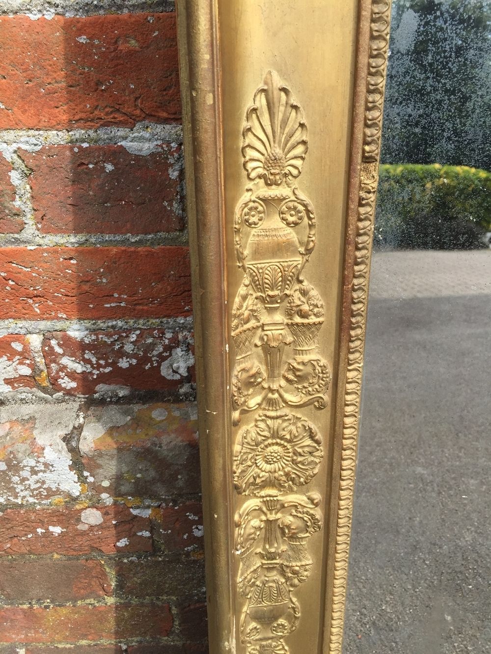 A Highly Useful Early Antique 19th Century French Original Carved Wood And Gesso Gilt Louis Philippe Mirror photo for sale