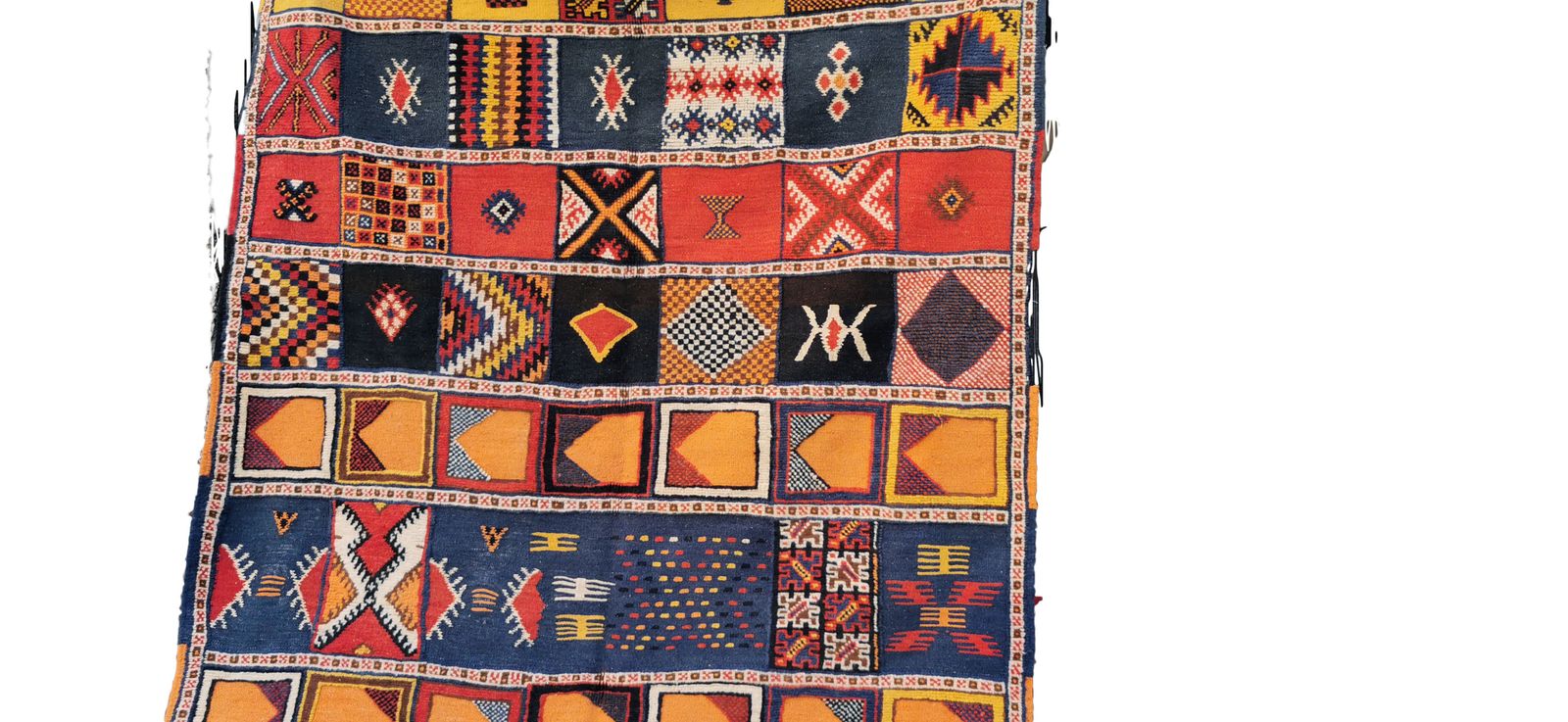 Authentic Handmade Woven Moroccan Rug  Colouful Berber  Carpet, Pure Wool Vegetable Dyes photo Textiles