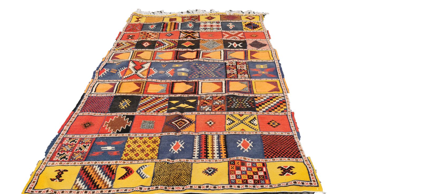 Authentic Handmade Woven Moroccan Rug  Colouful Berber  Carpet, Pure Wool Vegetable Dyes photo vintage