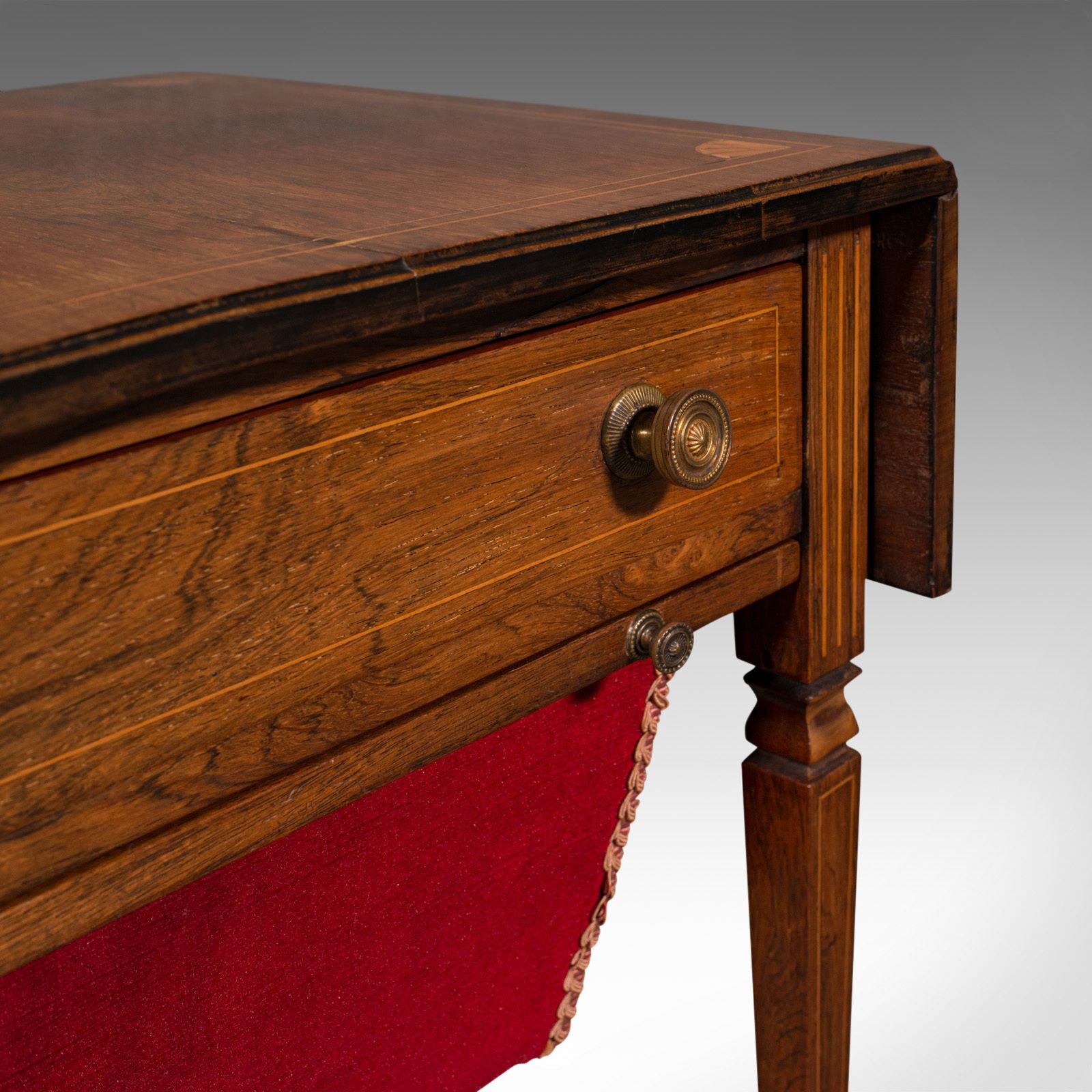 1275.0 Antique Drop Leaf Sewing Table, English, Rosewood, Side, Lamp, Regency, C.1820 photo
