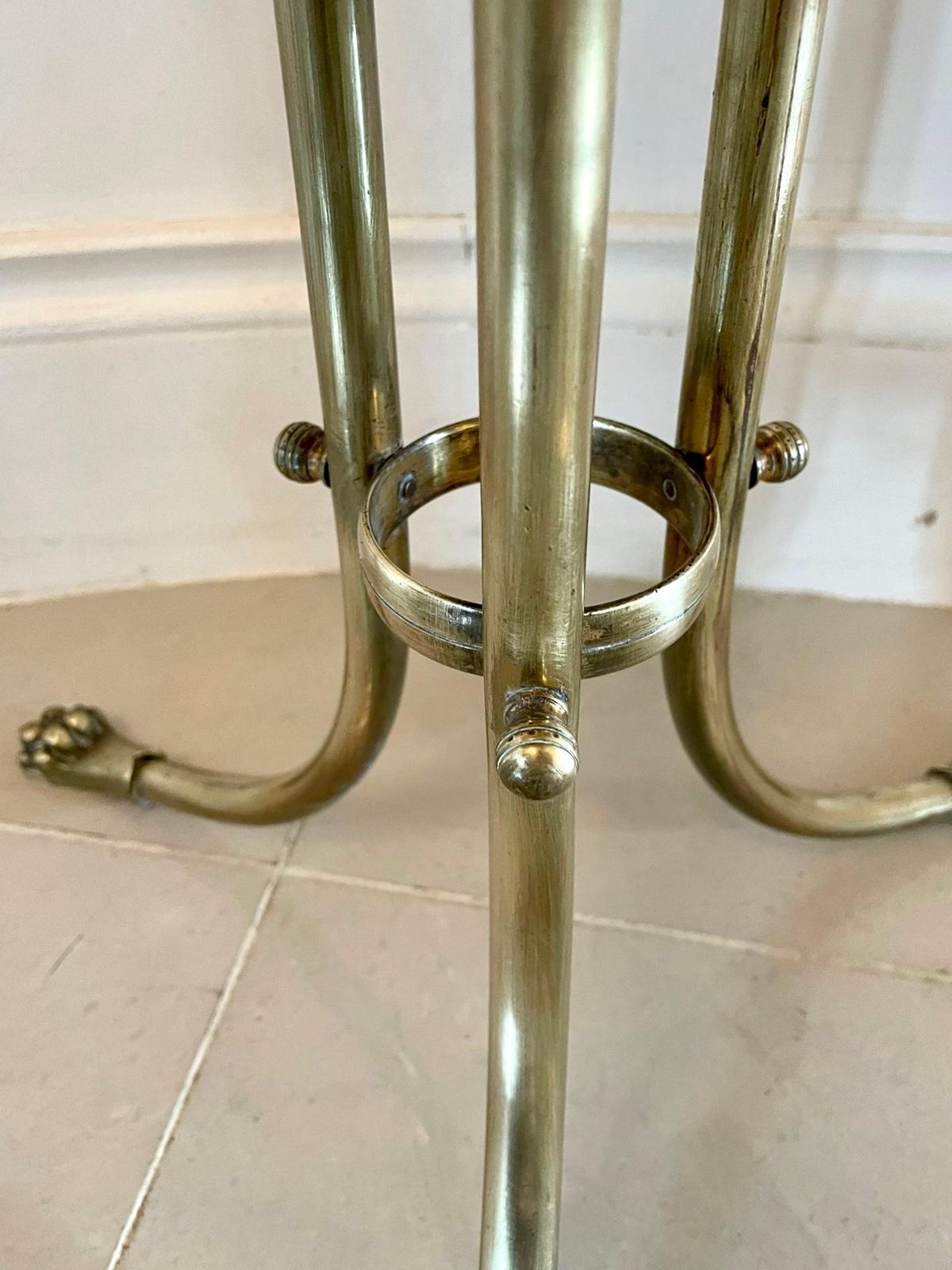 795.0 ​​Quality Antique Victorian Brass And Mahogany Revolving Magazine Stand photo