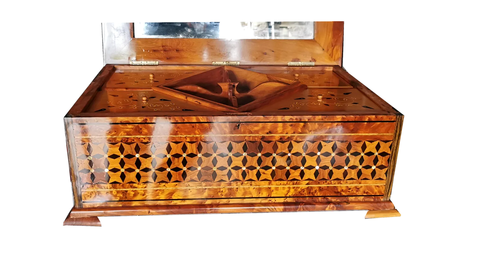 Unique Large Jewellery Box. Inlaid With Silver And Mother Of Pearl. photo 1800.0