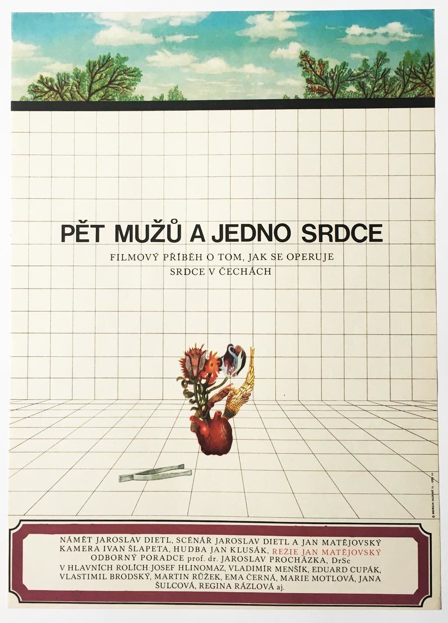 Movie Poster, Five Men And One Heart, Bedřich Dlouhý, 1971