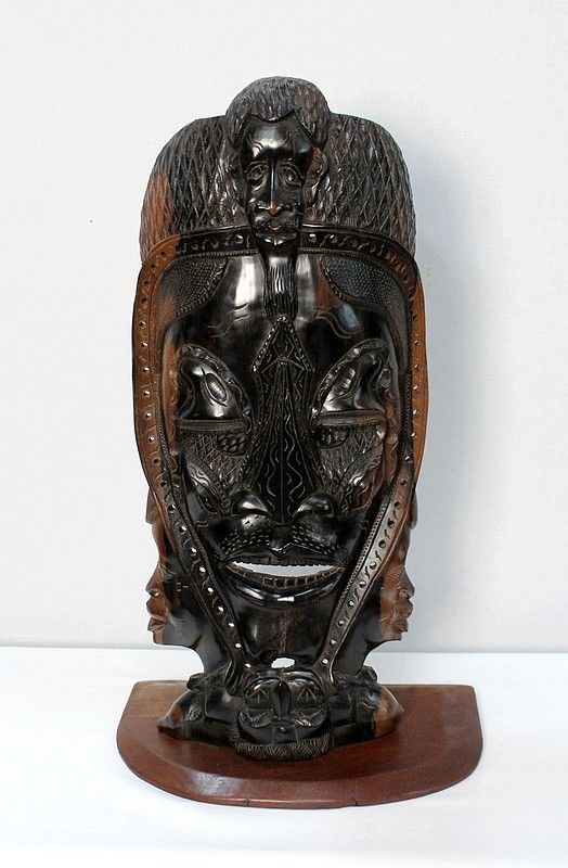 Important African Mask In Ebony   20th