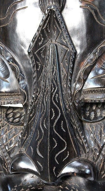 photo vintage Important African Mask In Ebony   20th
